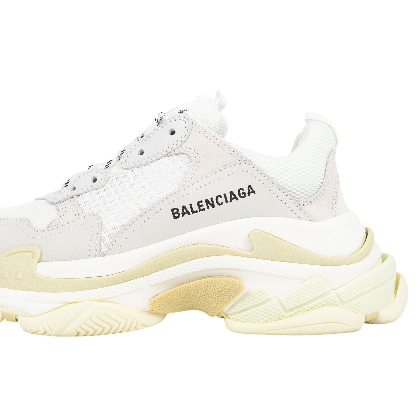 巴黎世家 BALENCIAGA Triple S 老爹鞋 534217W09E1_39 白粉拚小雞黃TRIPLE#39 原廠盒子/防塵袋/替換鞋帶