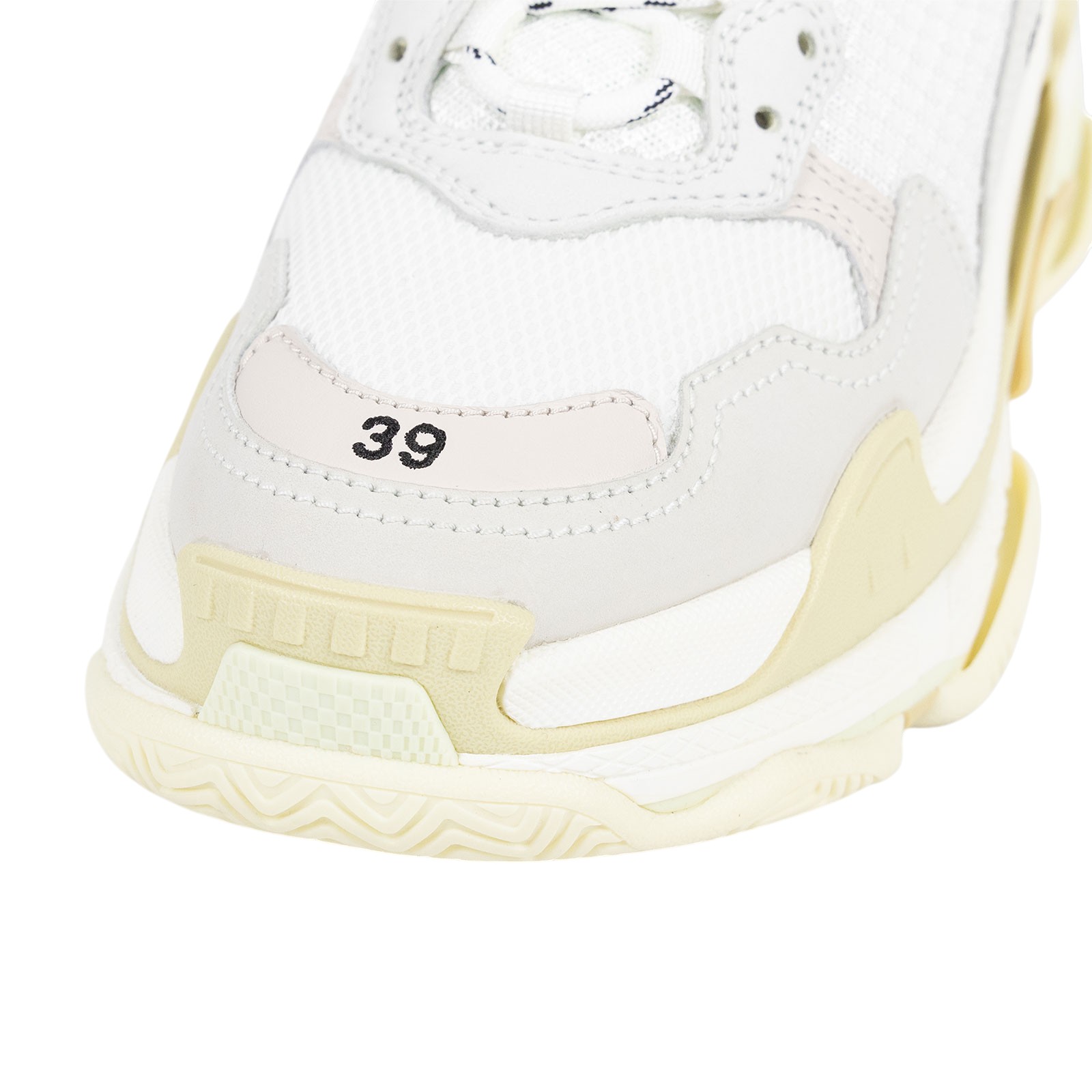 巴黎世家 BALENCIAGA Triple S 老爹鞋 534217W09E1_39 白粉拚小雞黃TRIPLE#39 原廠盒子/防塵袋/替換鞋帶