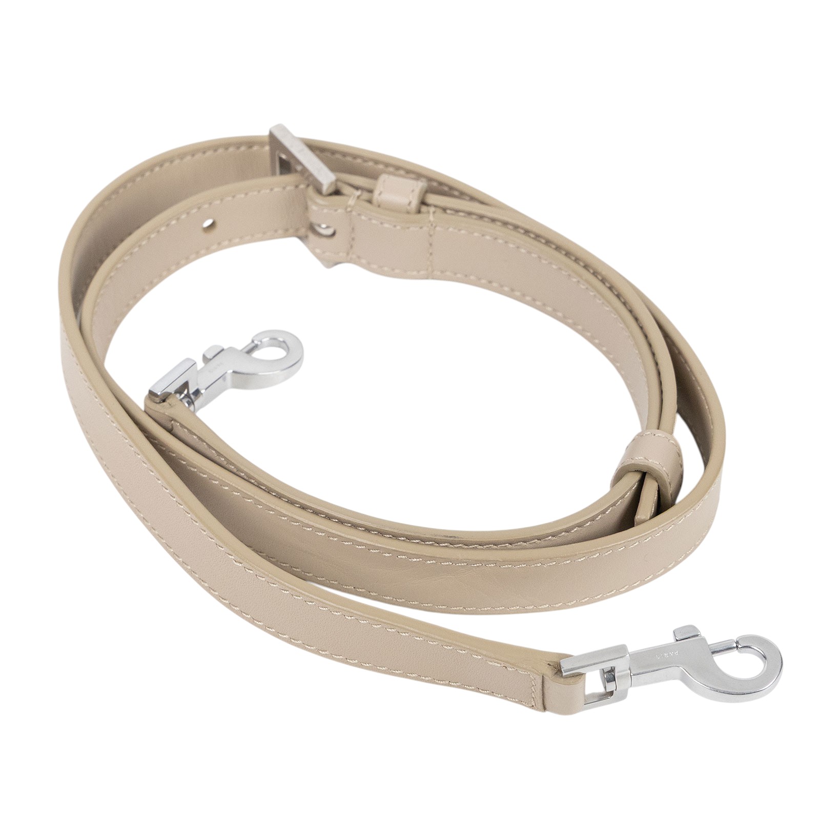 聖羅蘭 YSL SAINT LAURENT le 37 亮面皮革 小型手袋 7490362R20W 米灰LE 37 SMALL 背帶