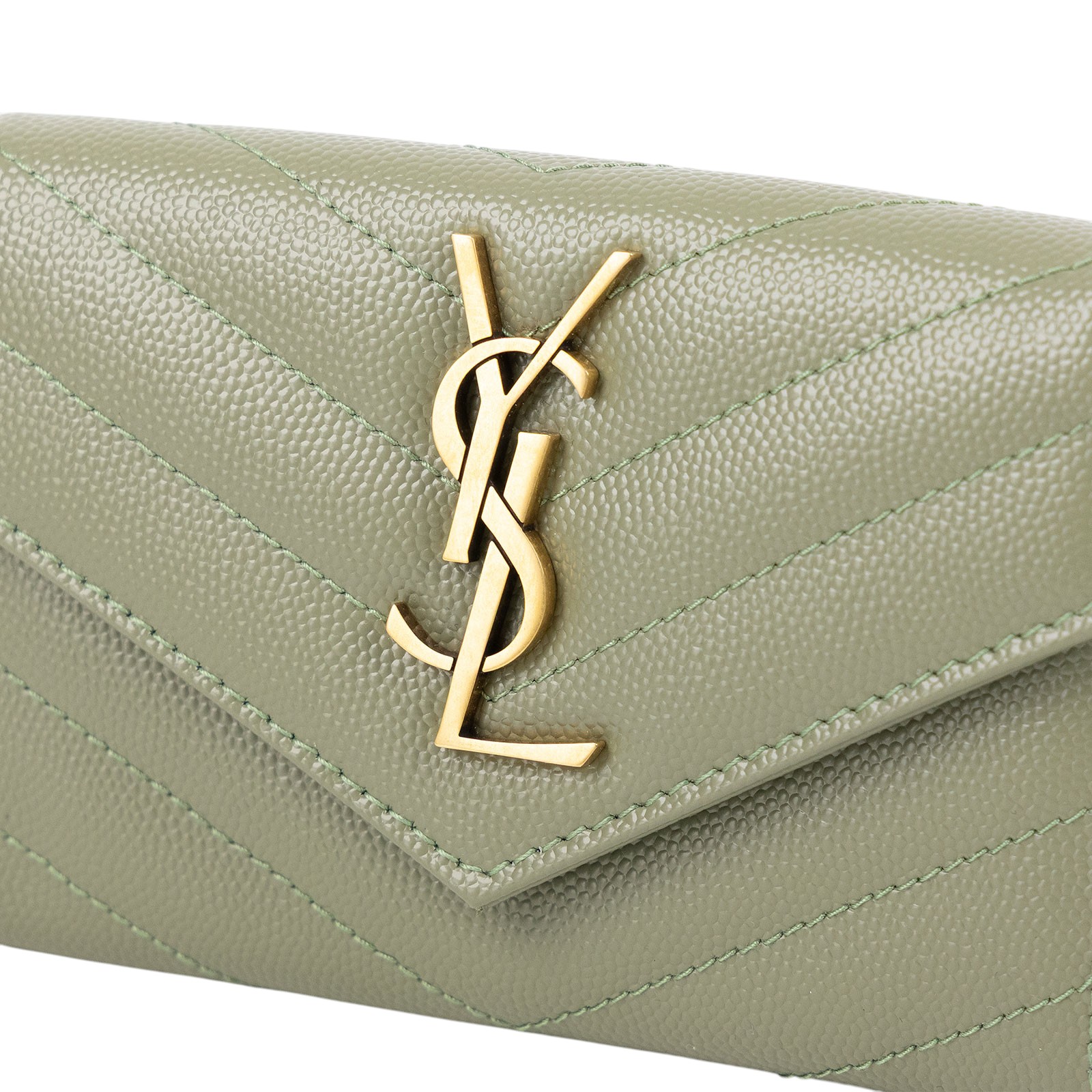 聖羅蘭 YSL SAINT LAURENT cassandre matelassé 粒面壓紋皮革 小型 信封錢包 短夾 414404BOW01  原廠盒子/防塵袋