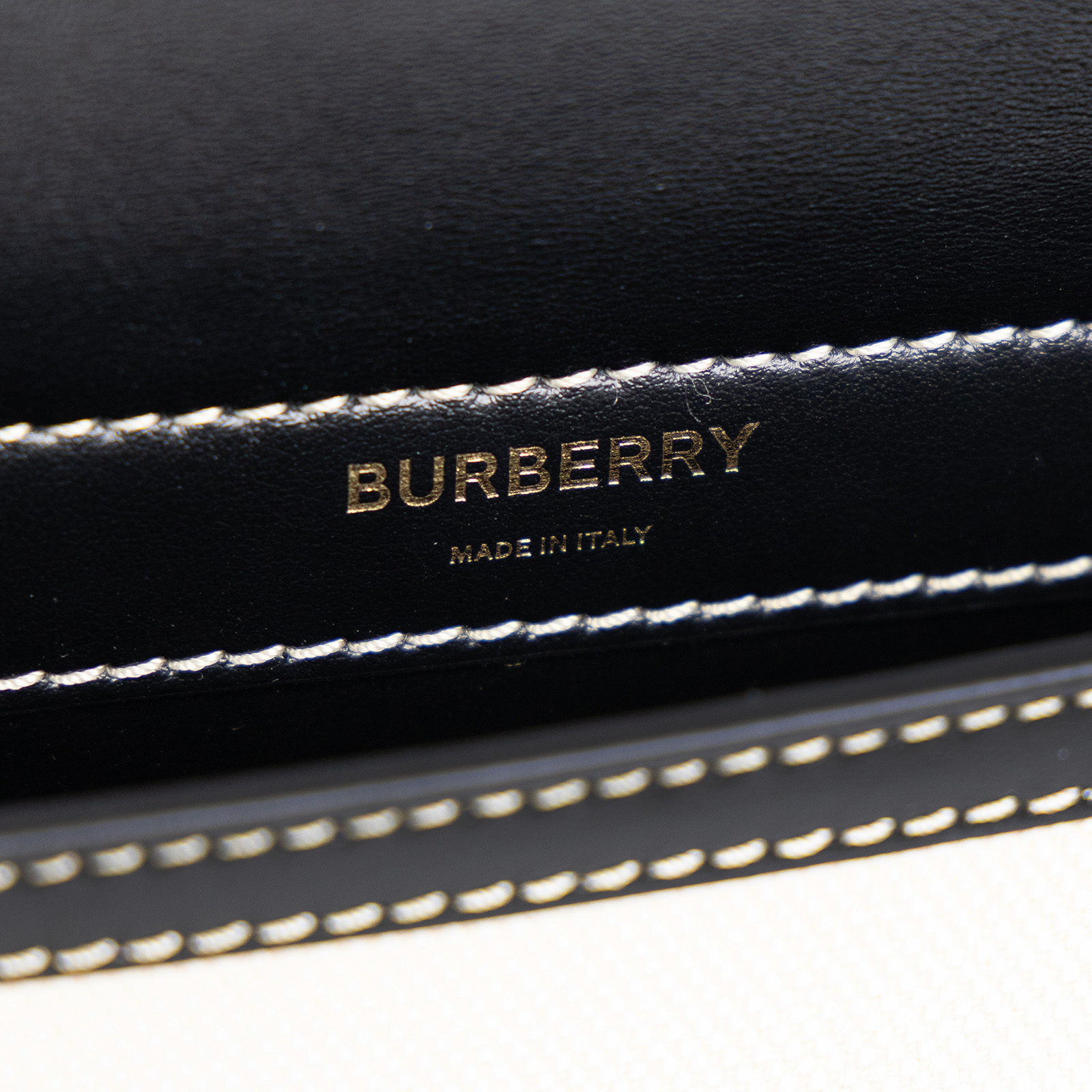 博柏利 BURBERRY Mini Horseferry 80319011 黑拚帆布HORSEFERRY斜背包 無附屬品