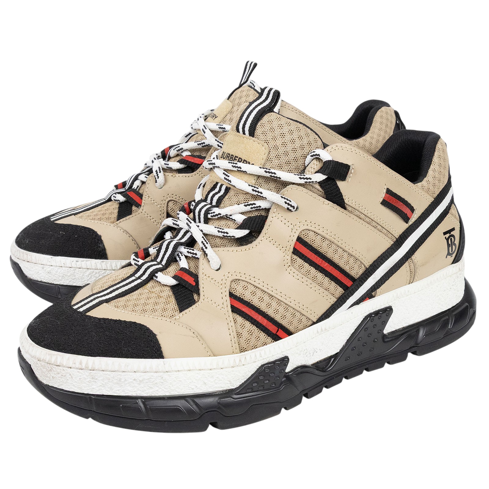 博柏利 BURBERRY Union Sneakers 運動鞋 8016481_41 卡其色布鞋#41 無附屬品