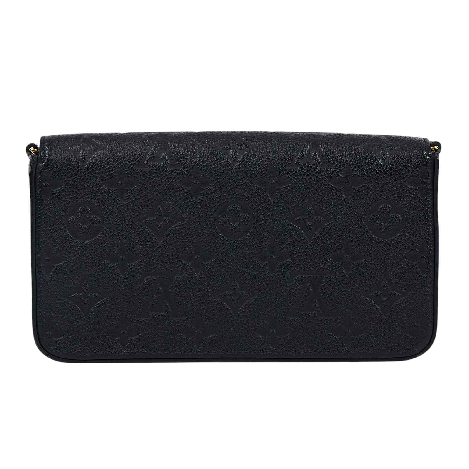 路易威登 LOUIS VUITTON Félicie Pochette 經典壓花皮格 WOC 翻蓋 斜背 鍊帶 肩背包 黑色 M64064 晶片款  原廠盒子/防塵袋/內袋2/背帶/購買證明正本