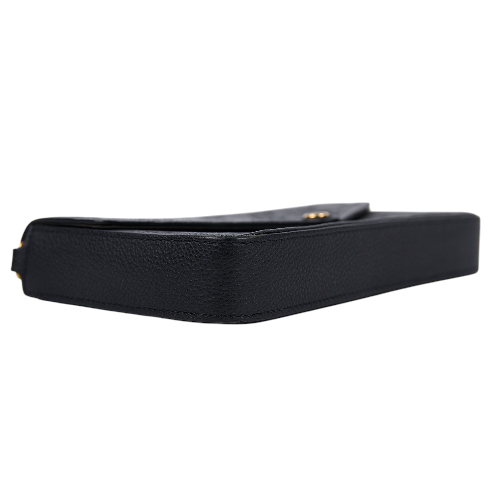 路易威登 LOUIS VUITTON Félicie Pochette 經典壓花皮格 WOC 翻蓋 斜背 鍊帶 肩背包 黑色 M64064 晶片款  原廠盒子/防塵袋/內袋2/背帶/購買證明正本