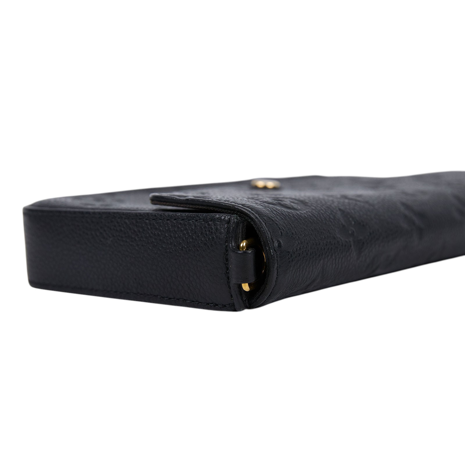 路易威登 LOUIS VUITTON Félicie Pochette 經典壓花皮格 WOC 翻蓋 斜背 鍊帶 肩背包 黑色 M64064 晶片款  原廠盒子/防塵袋/內袋2/背帶/購買證明正本