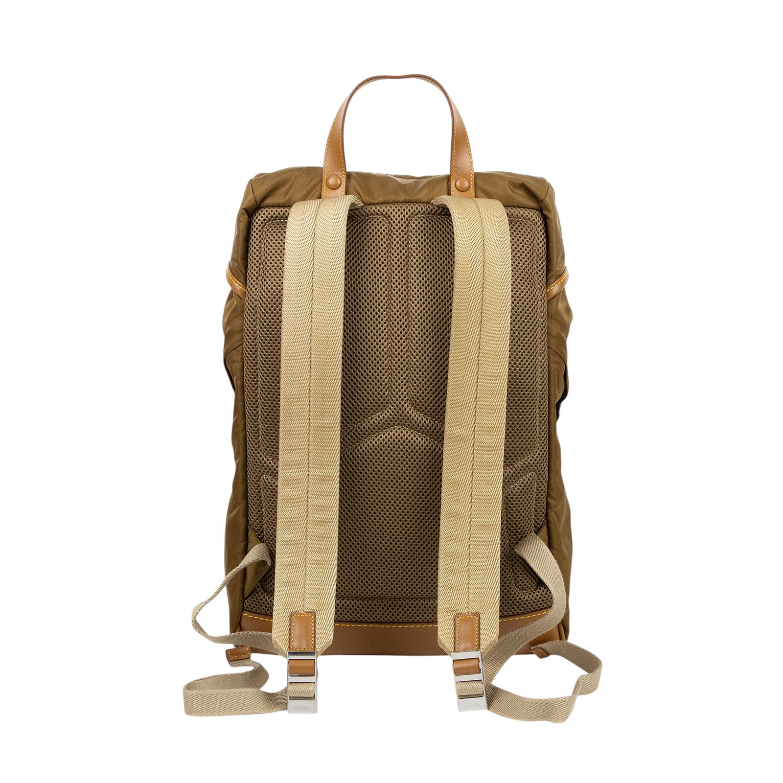 普拉達 PRADA Re-Nylon Saffiano皮革 背囊 2VZ135_2CX2 茶色RE-NYLON後背包 防塵袋