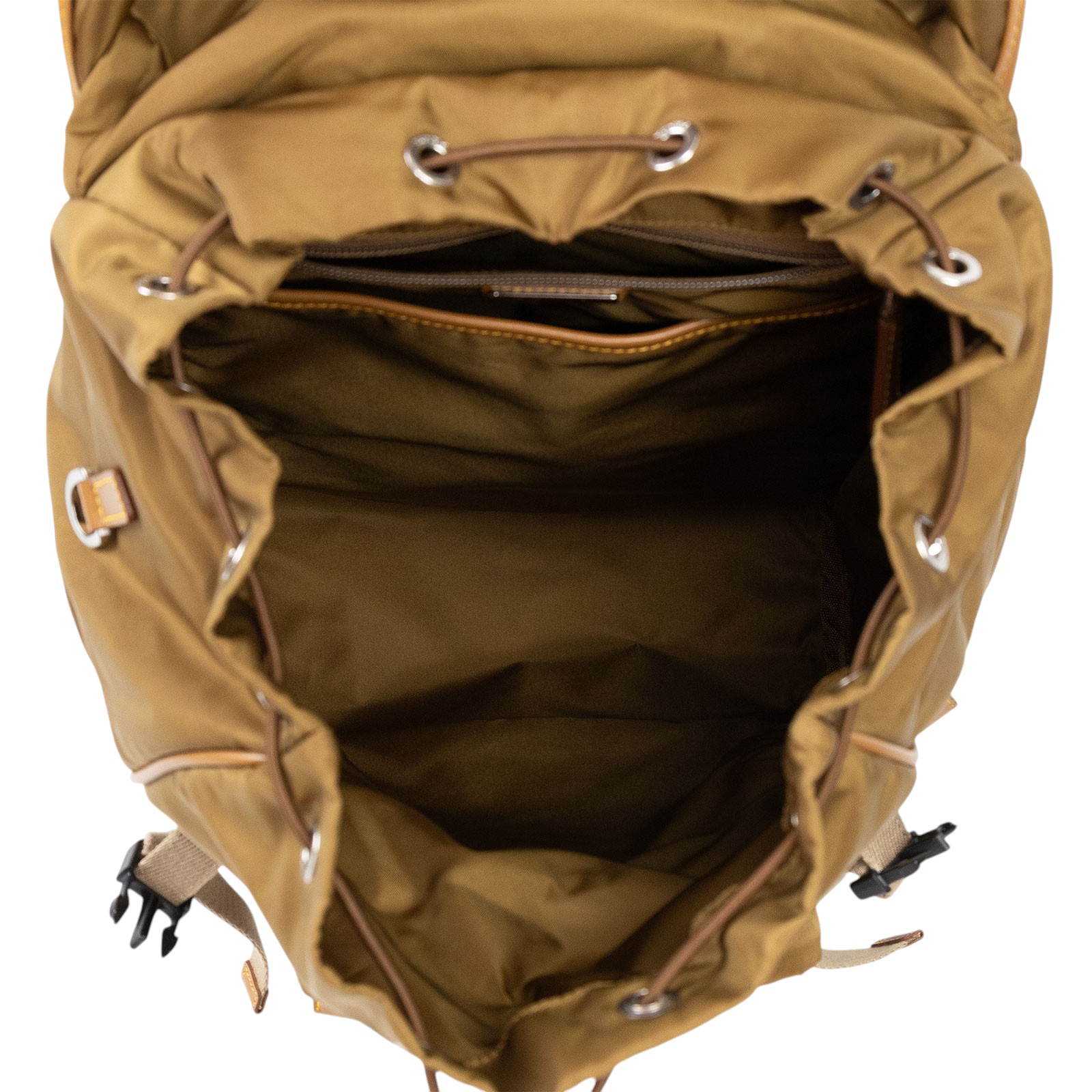 普拉達 PRADA Re-Nylon Saffiano皮革 背囊 2VZ135_2CX2 茶色RE-NYLON後背包 防塵袋