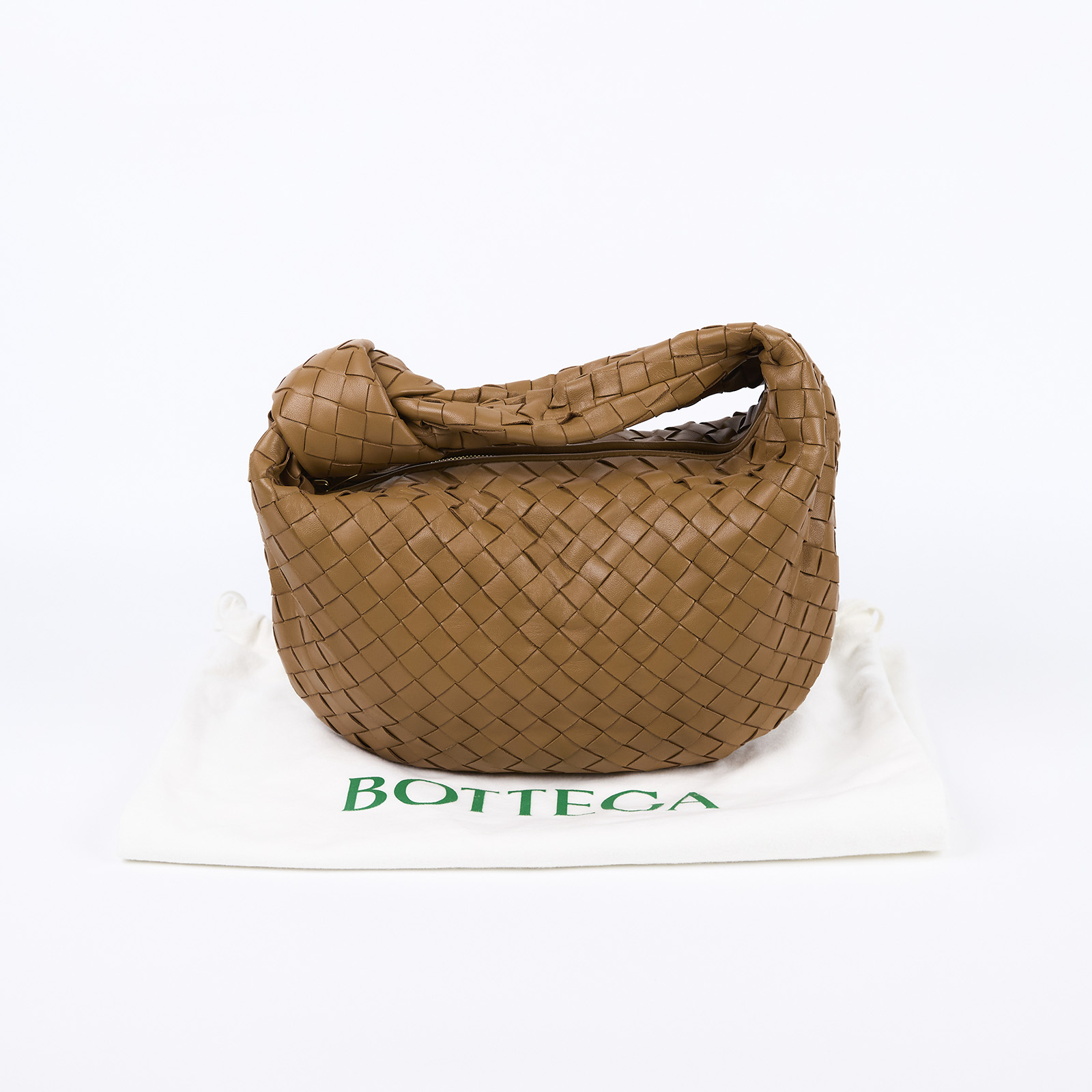 寶緹嘉 BOTTEGA VENETA Jodie 手提包 小型 690225VCPP0 焦糖色 TEEN JODIE 防塵袋
