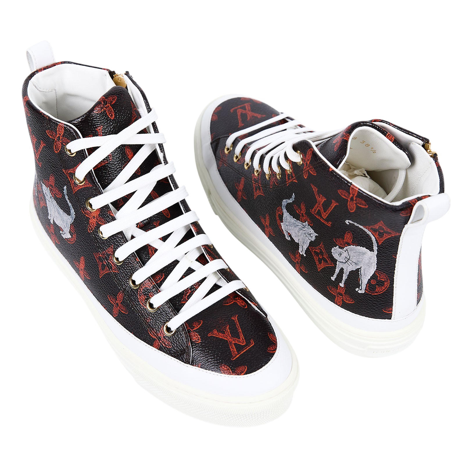 路易威登 LOUIS VUITTON Catogram Stellar 運動鞋  CATOGRAM高筒運動鞋#38.5 原廠盒子/鞋帶