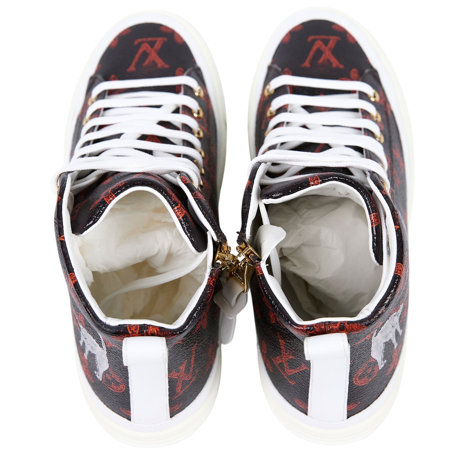 路易威登 LOUIS VUITTON Catogram Stellar 運動鞋  CATOGRAM高筒運動鞋#38.5 原廠盒子/鞋帶