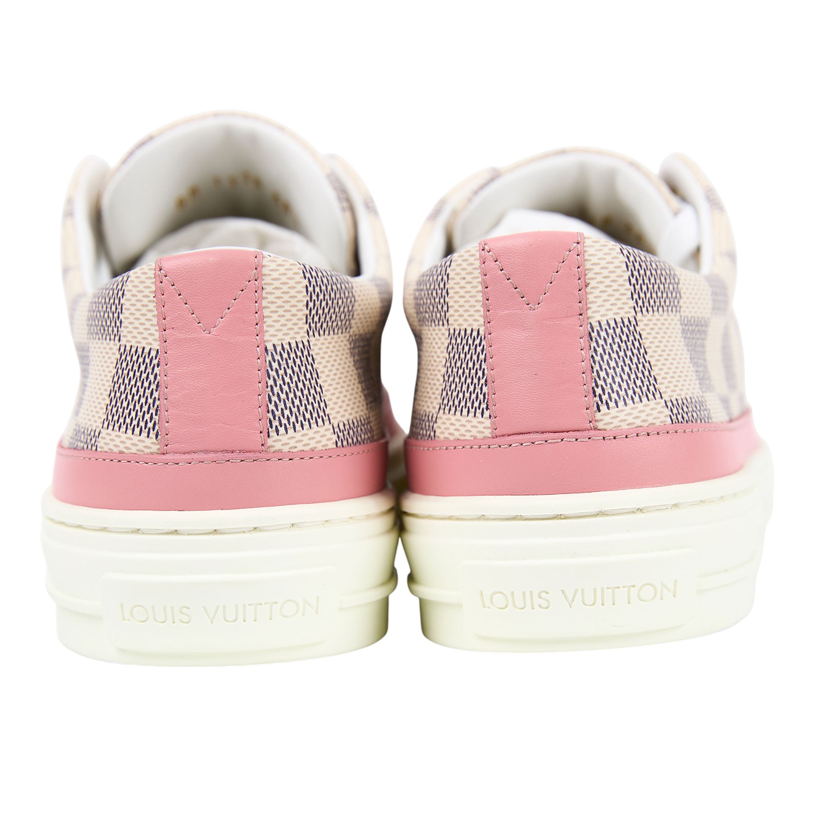 路易威登 LOUIS VUITTON Damier Azur Stellar 運動鞋  粉Stellar Line棋盤格運動鞋#38.5 原廠盒子/鞋帶