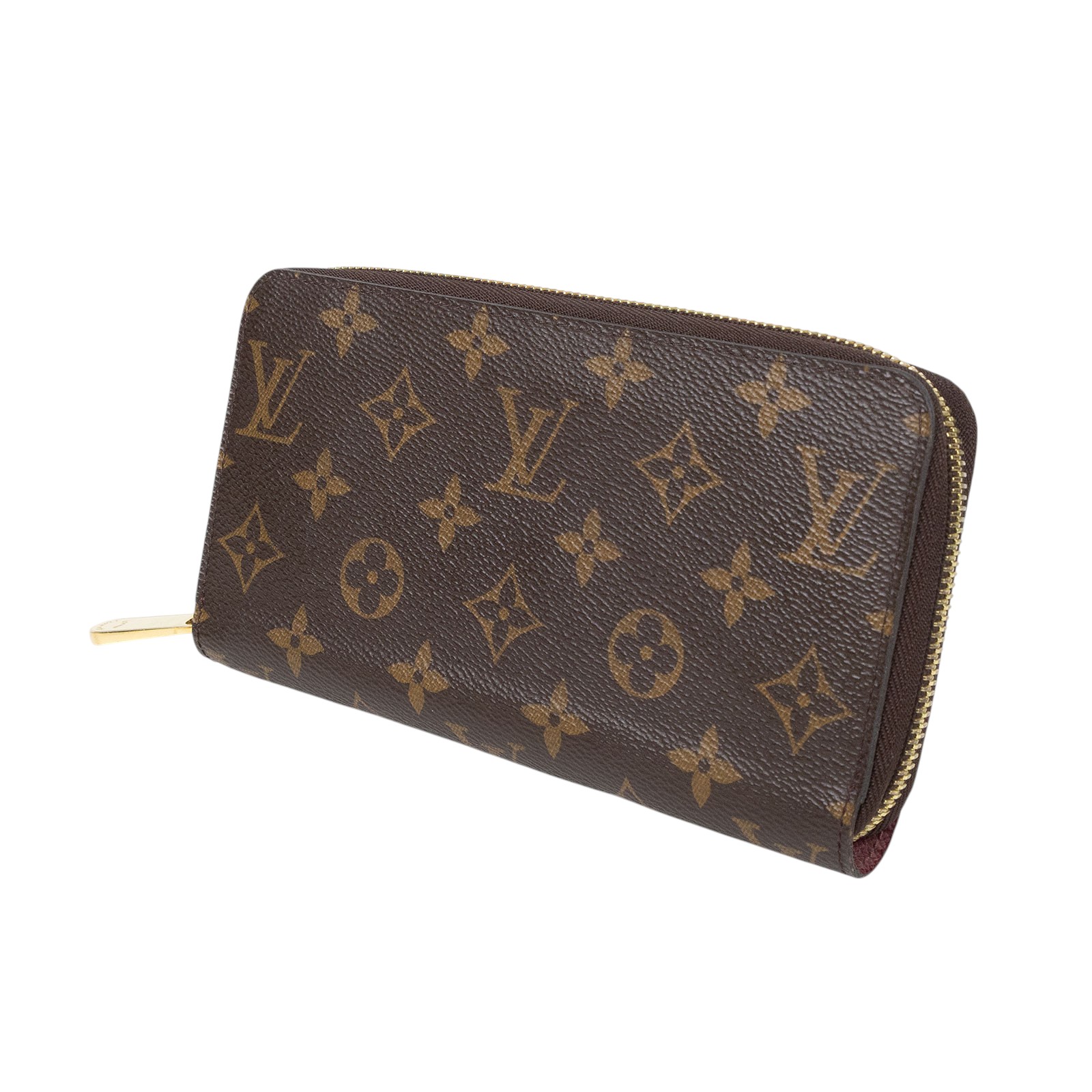路易威登 LOUIS VUITTON 拉鏈錢包 Monogram帆布 桃紅色 M41895 原花拉鍊長夾 防塵袋/購買證明影本