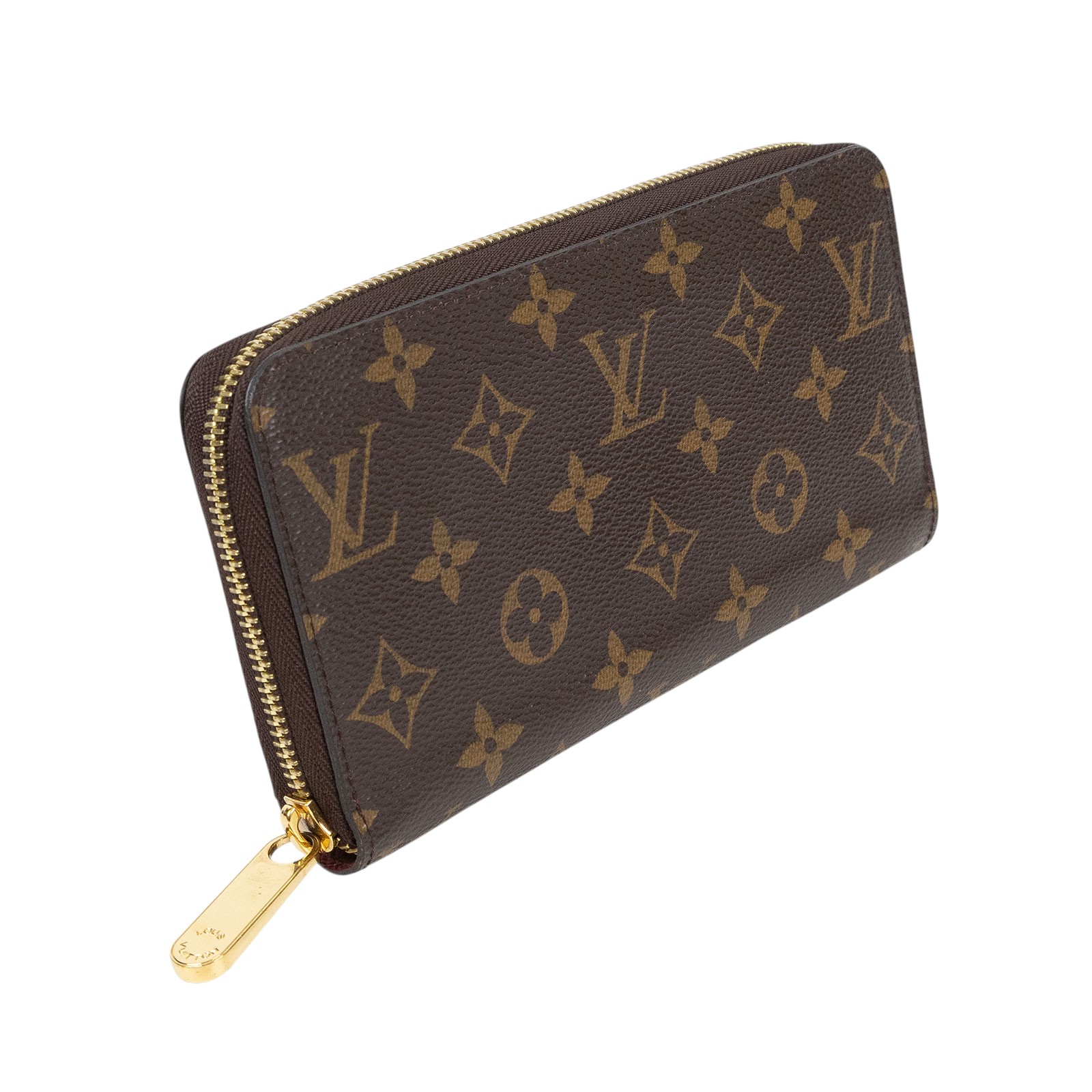 路易威登 LOUIS VUITTON 拉鏈錢包 Monogram帆布 桃紅色 M41895 原花拉鍊長夾 防塵袋/購買證明影本