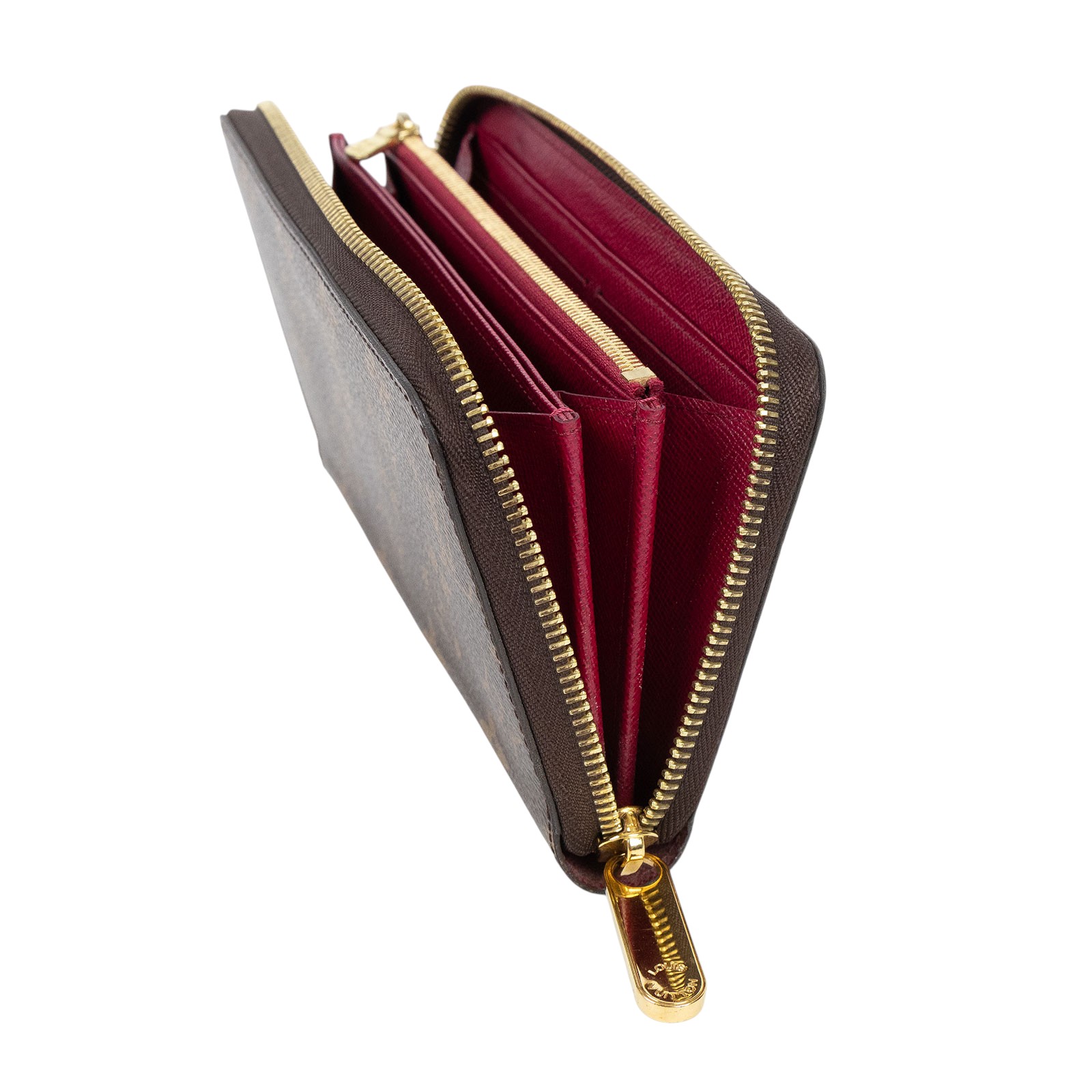 路易威登 LOUIS VUITTON 拉鏈錢包 Monogram帆布 桃紅色 M41895 原花拉鍊長夾 防塵袋/購買證明影本