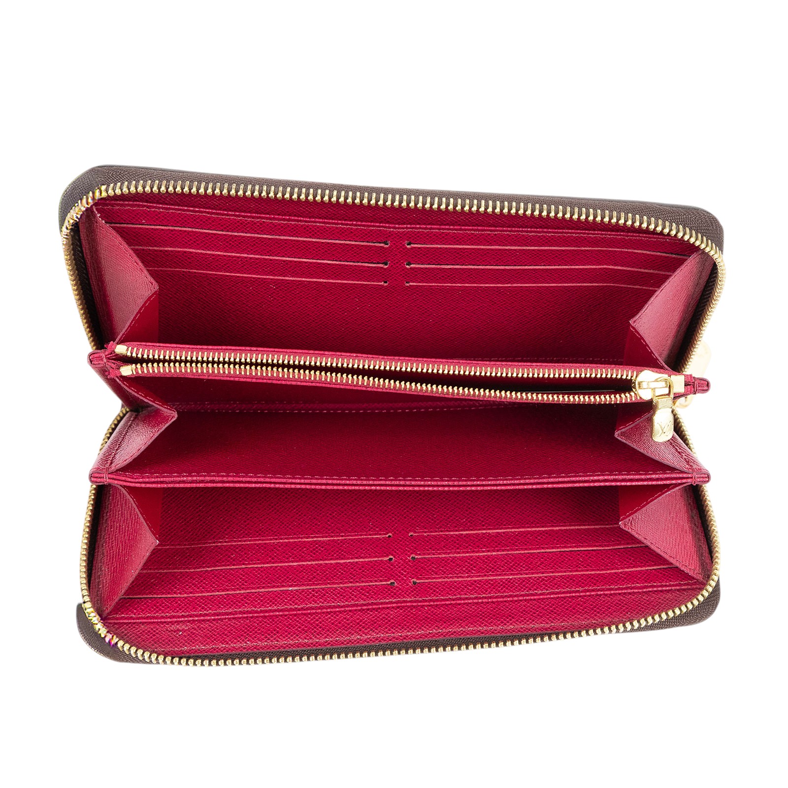 路易威登 LOUIS VUITTON 拉鏈錢包 Monogram帆布 桃紅色 M41895 原花拉鍊長夾 防塵袋/購買證明影本