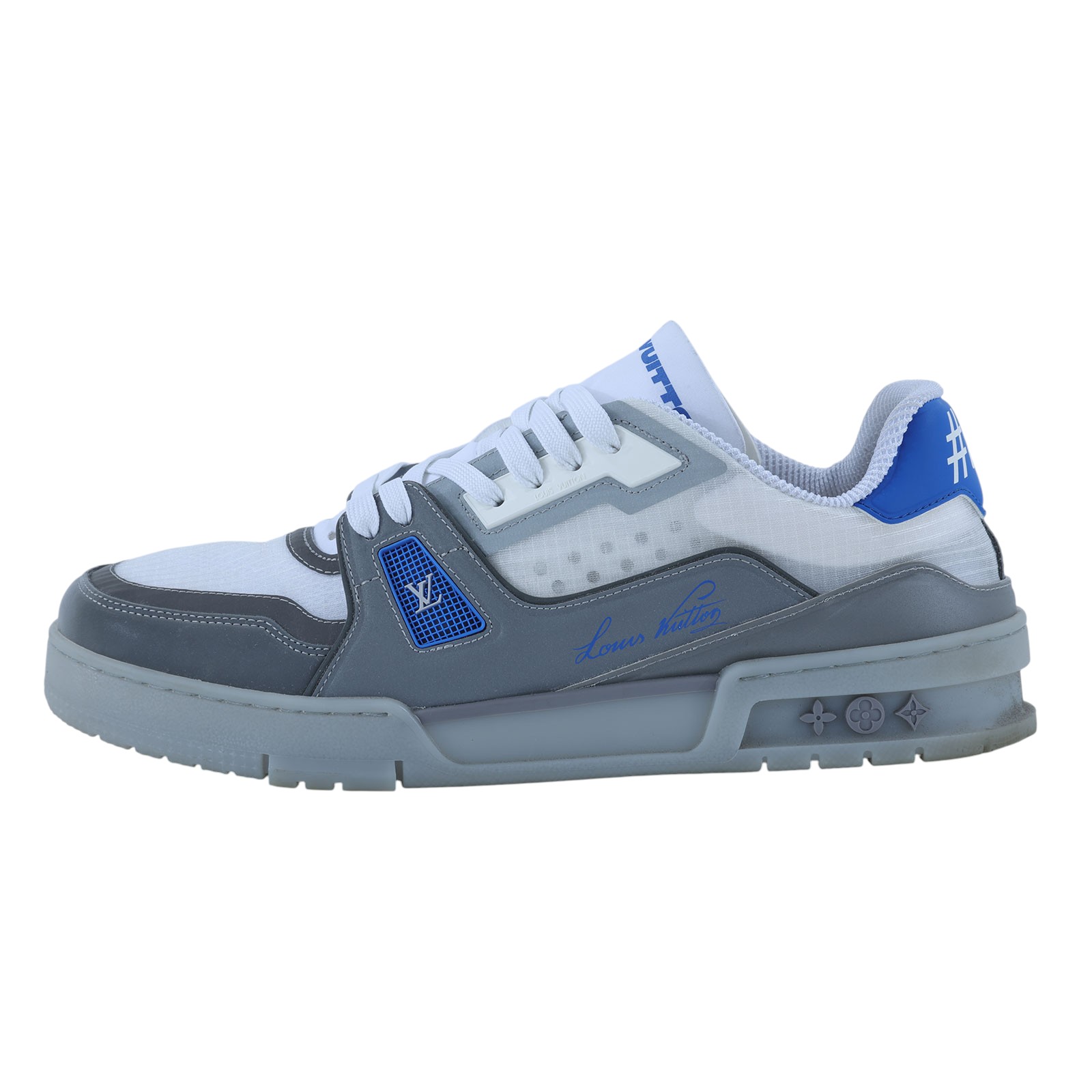 路易威登 LOUIS VUITTON LV Trainer 運動鞋 藍色 1AHTIY 藍拼灰TRAINER#7.5 原廠盒子/防塵袋/購買證明正本