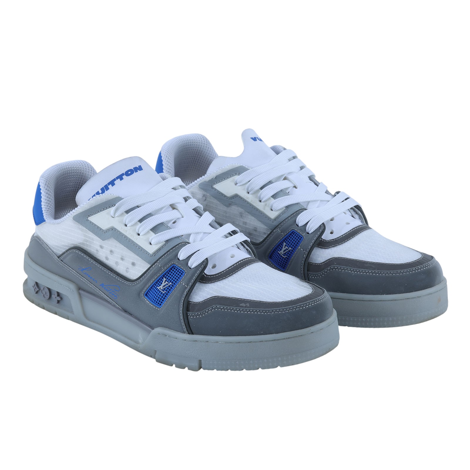 路易威登 LOUIS VUITTON LV Trainer 運動鞋 藍色 1AHTIY 藍拼灰TRAINER#7.5 原廠盒子/防塵袋/購買證明正本