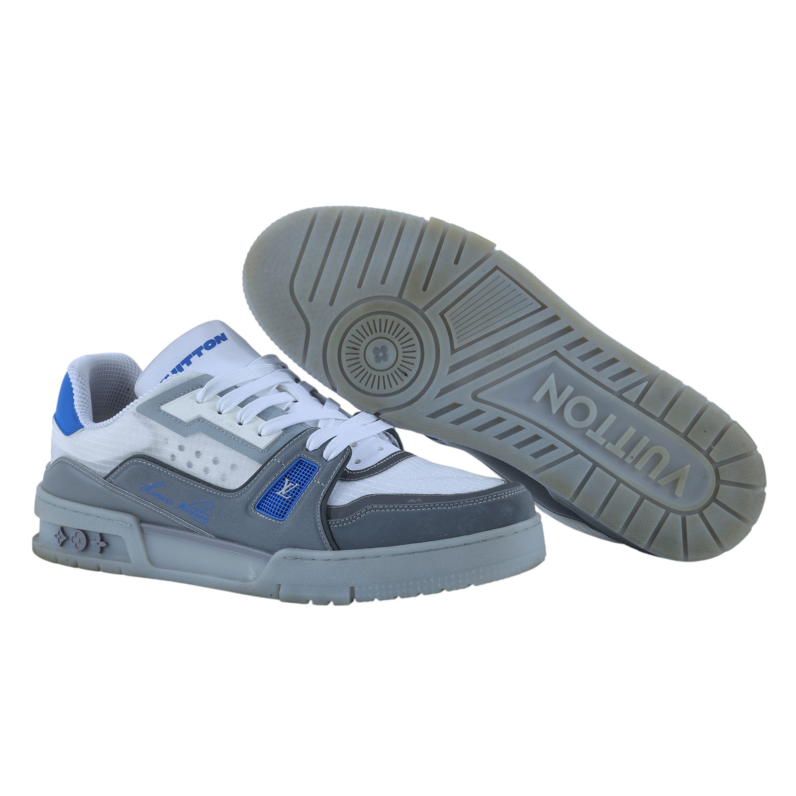 路易威登 LOUIS VUITTON LV Trainer 運動鞋 藍色 1AHTIY 藍拼灰TRAINER#7.5 原廠盒子/防塵袋/購買證明正本
