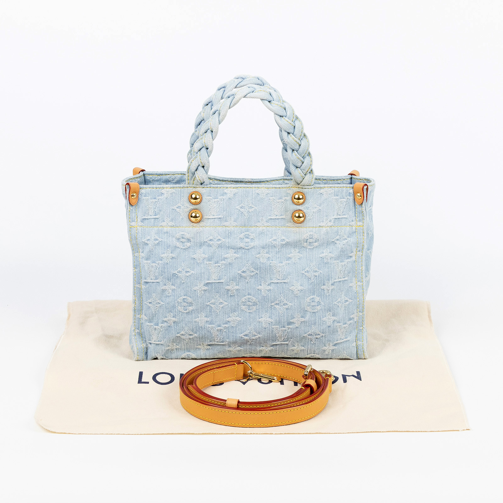 路易威登 LOUIS VUITTON LetGo PM 托特包 M24897 晶片款 單寧Let Go PM 防塵袋/背帶