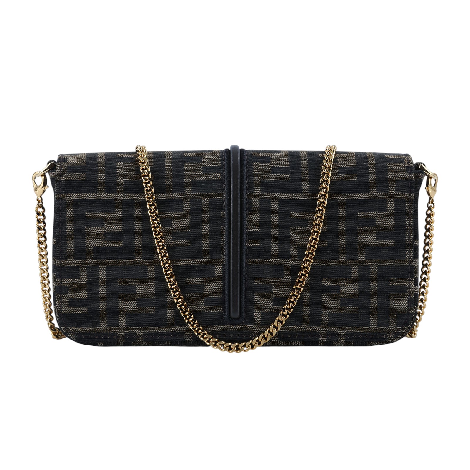 芬迪 FENDI Fendigraphy 鏈袋皮夾 8BS076AD23 棕FF帆布WOC 防塵袋/購買證明正本
