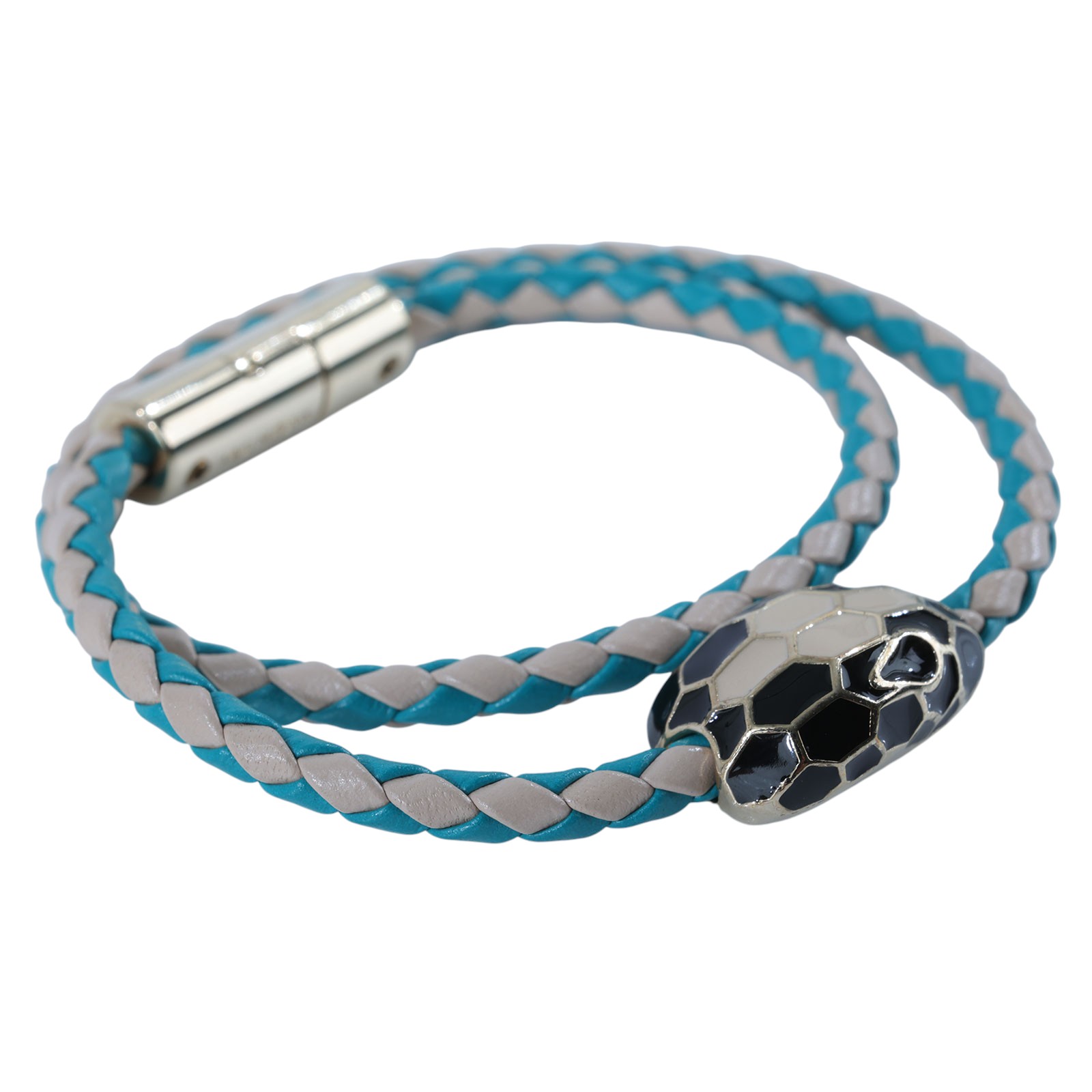 寶格麗 BVLGARI Serpenti Forever 手鍊  藍綠蛇頭SERPENTI編織手環 無附屬品