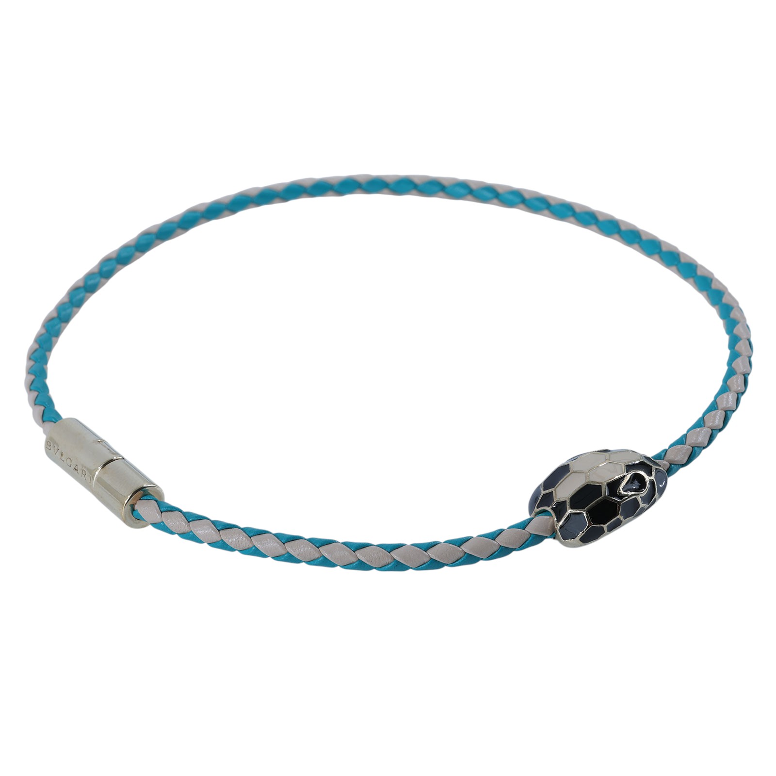 寶格麗 BVLGARI Serpenti Forever 手鍊  藍綠蛇頭SERPENTI編織手環 無附屬品
