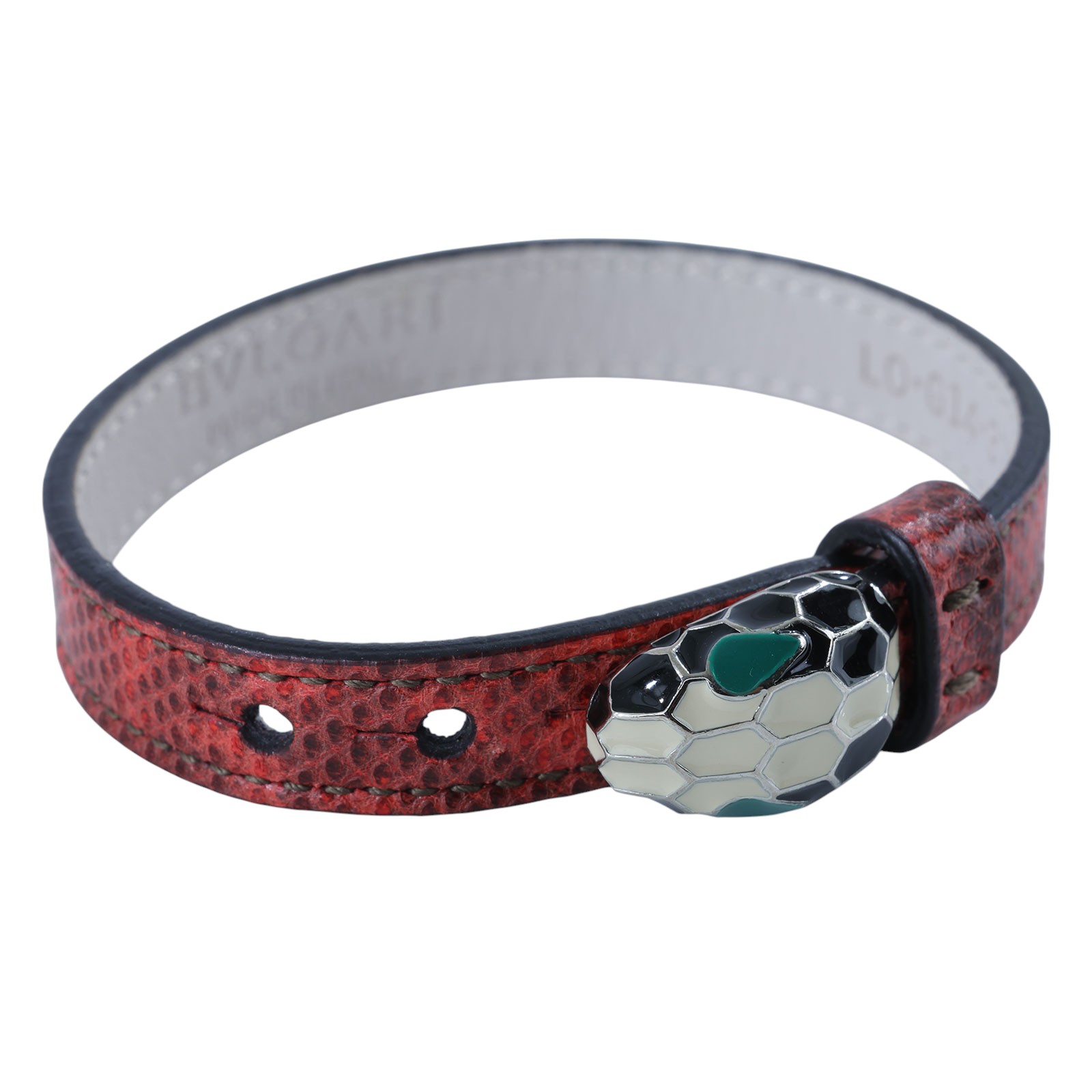 寶格麗 BVLGARI Serpenti Forever 手鍊  橘紅蛇頭皮手環 無附屬品