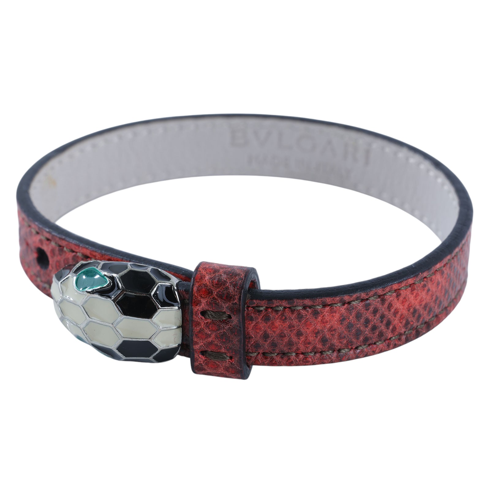 寶格麗 BVLGARI Serpenti Forever 手鍊  橘紅蛇頭皮手環 無附屬品