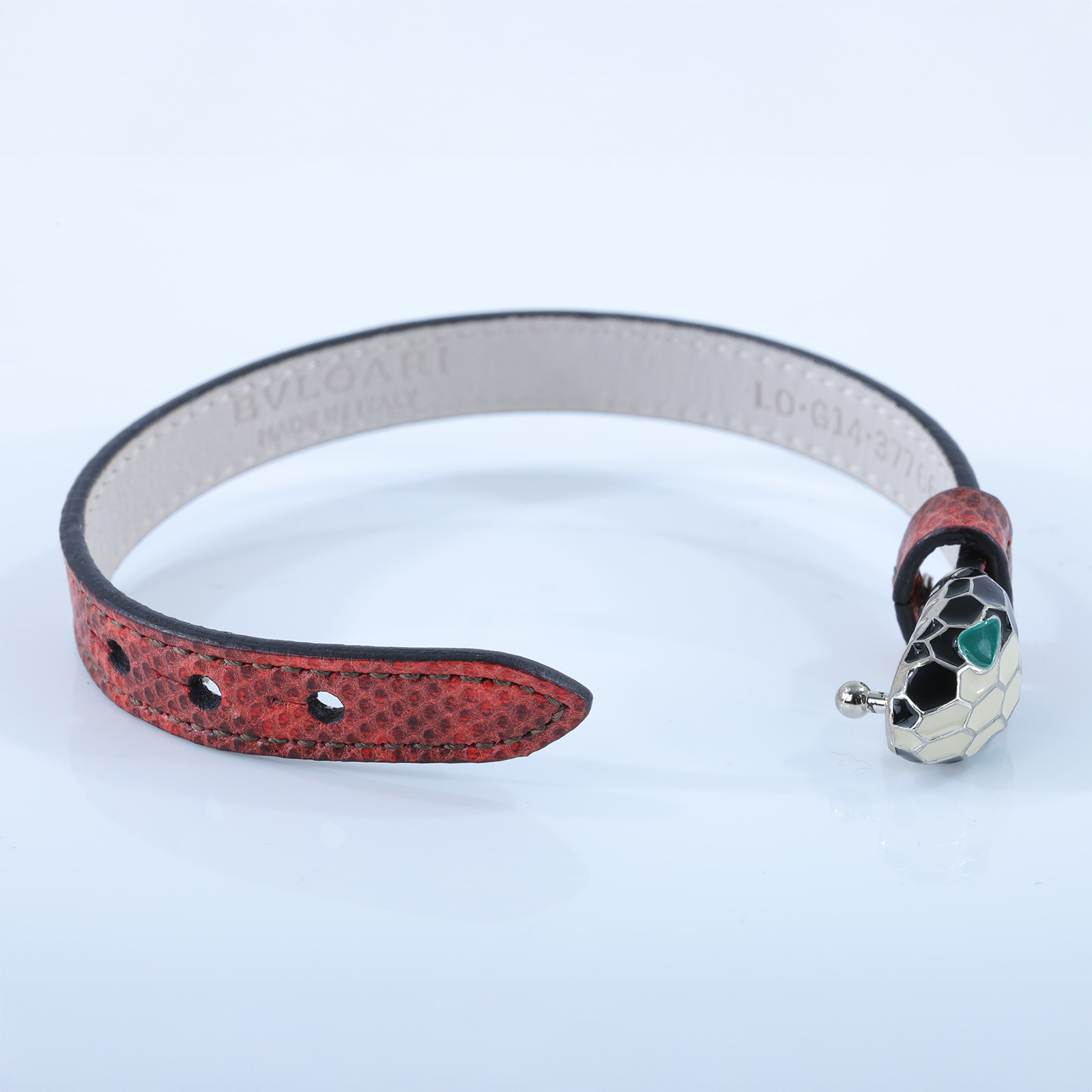寶格麗 BVLGARI Serpenti Forever 手鍊  橘紅蛇頭皮手環 無附屬品