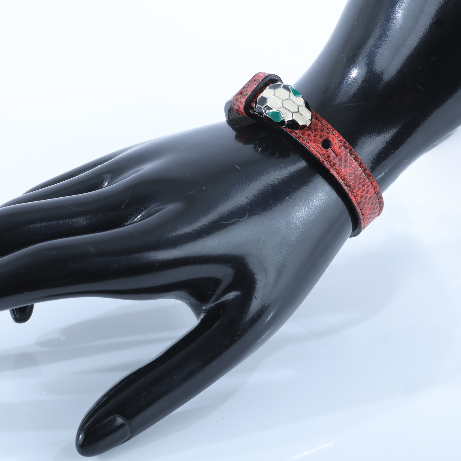 寶格麗 BVLGARI Serpenti Forever 手鍊  橘紅蛇頭皮手環 無附屬品