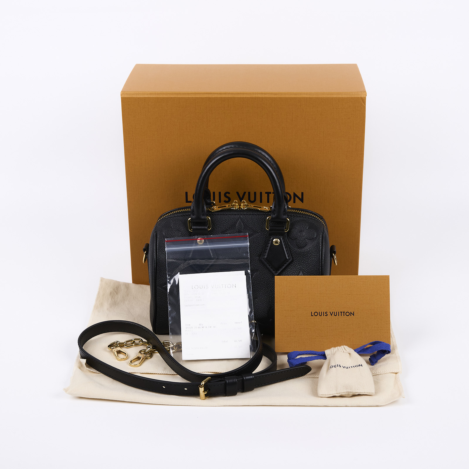 路易威登 LOUIS VUITTON Speedy Bandoulière  20 Noir 手提 斜背 波士頓包 M58953 晶片款  防塵袋/原廠盒子/購買證明正本/鎖組/背帶