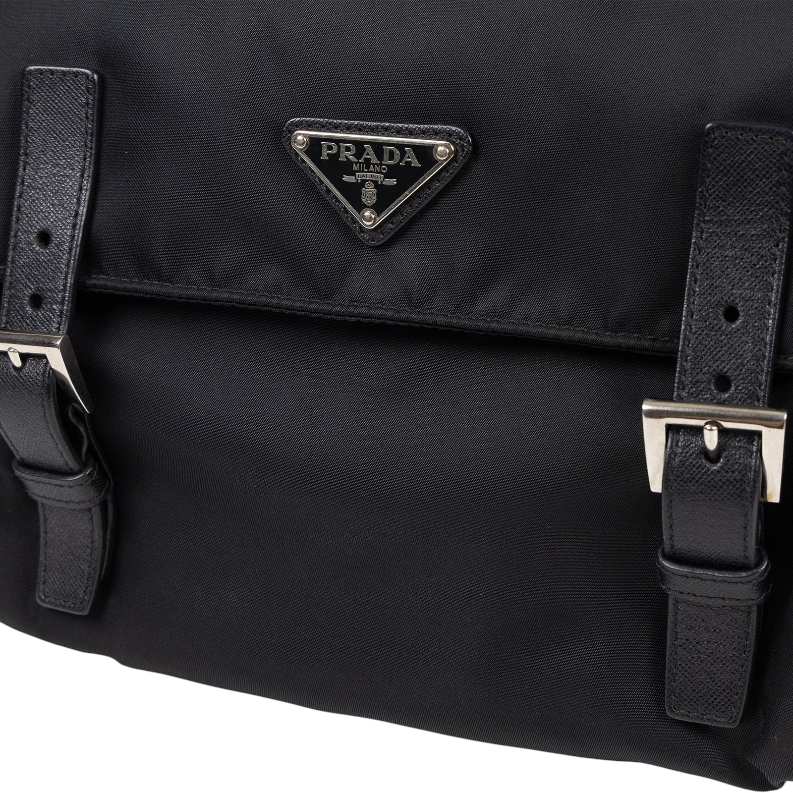 普拉達 PRADA 尼龍 郵差包  黑尼龍郵差包 無附屬品