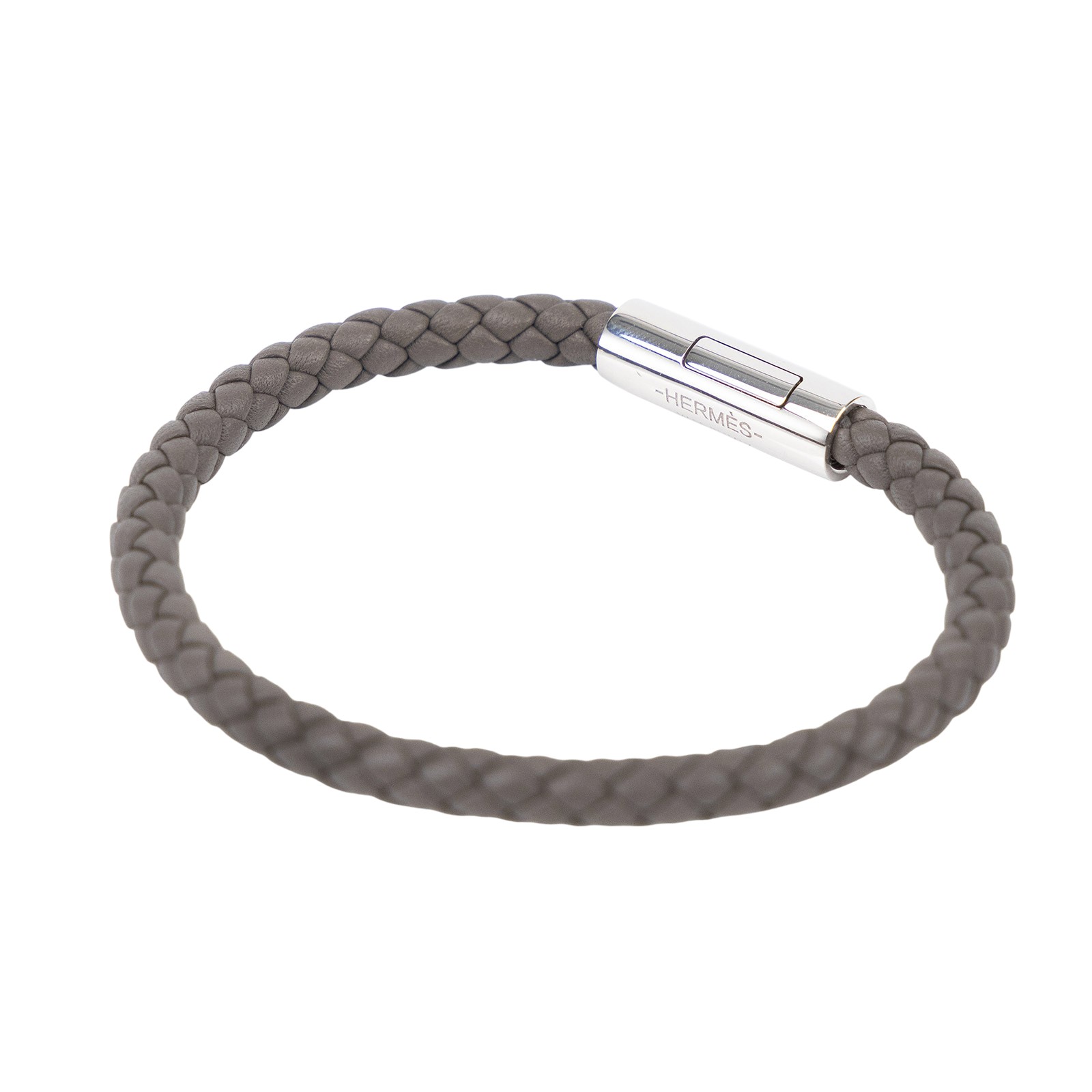 愛馬仕 Hermes  H066218FP8FT5  灰GOLIATH編織手環 原廠盒子/防塵袋