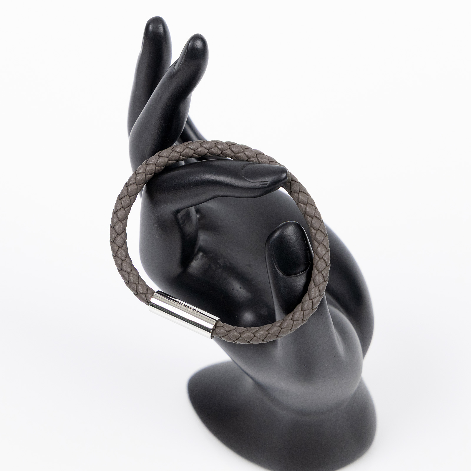 愛馬仕 Hermes  H066218FP8FT5  灰GOLIATH編織手環 原廠盒子/防塵袋