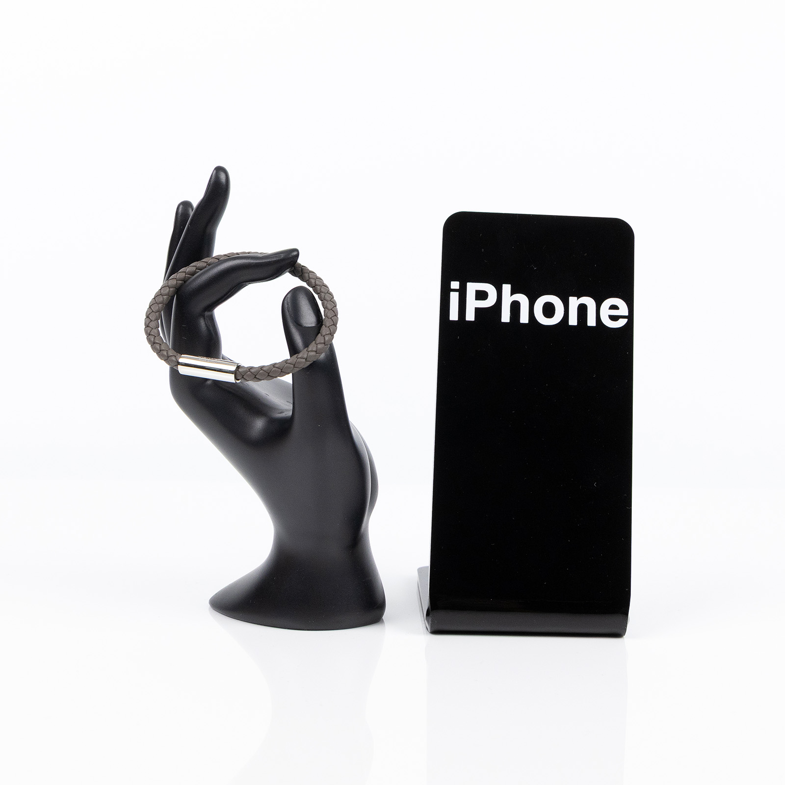 愛馬仕 Hermes  H066218FP8FT5  灰GOLIATH編織手環 原廠盒子/防塵袋