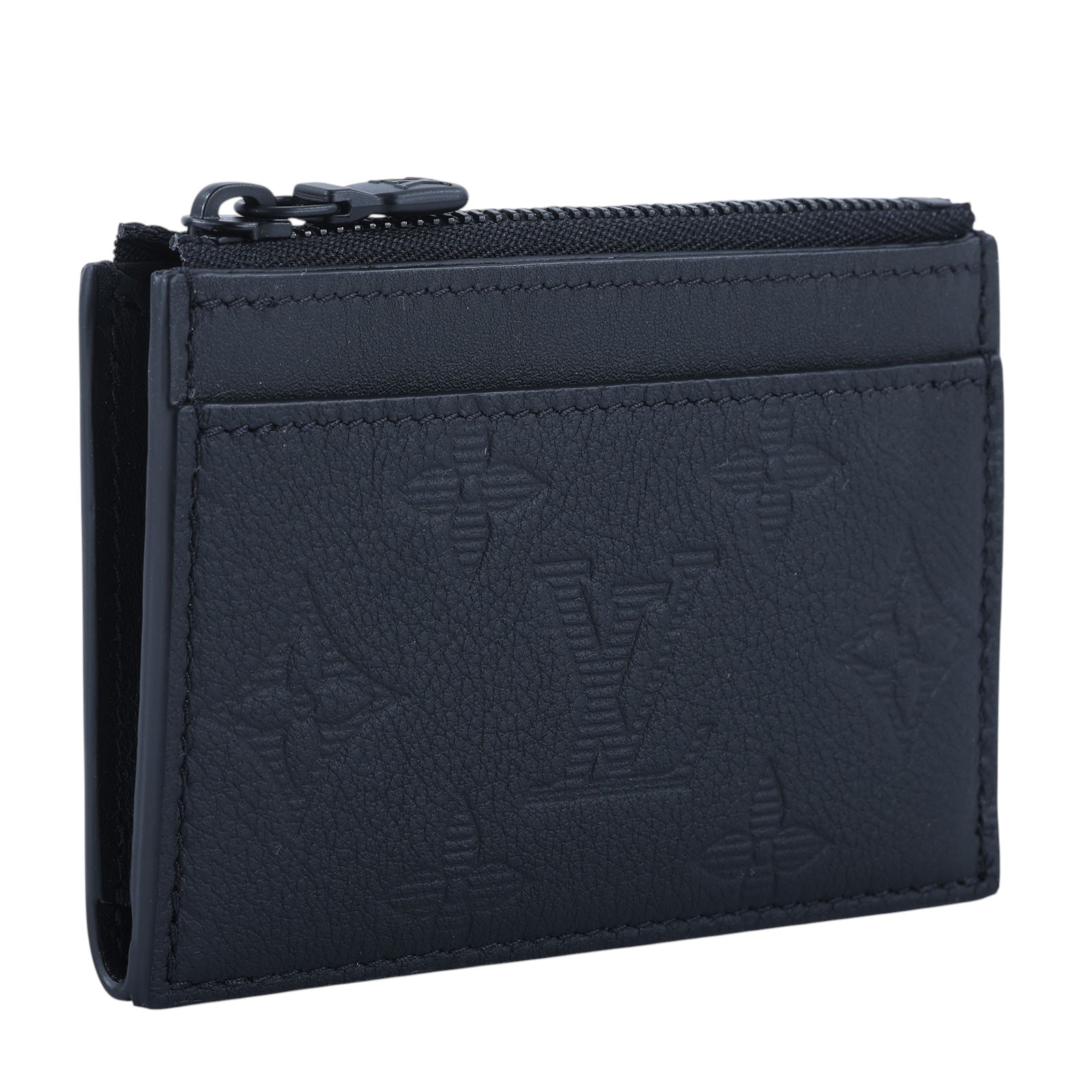 路易威登 LOUIS VUITTON 拉鍊 卡包 M82245 晶片款 黑壓紋拉鍊卡包 防塵袋/原廠盒子