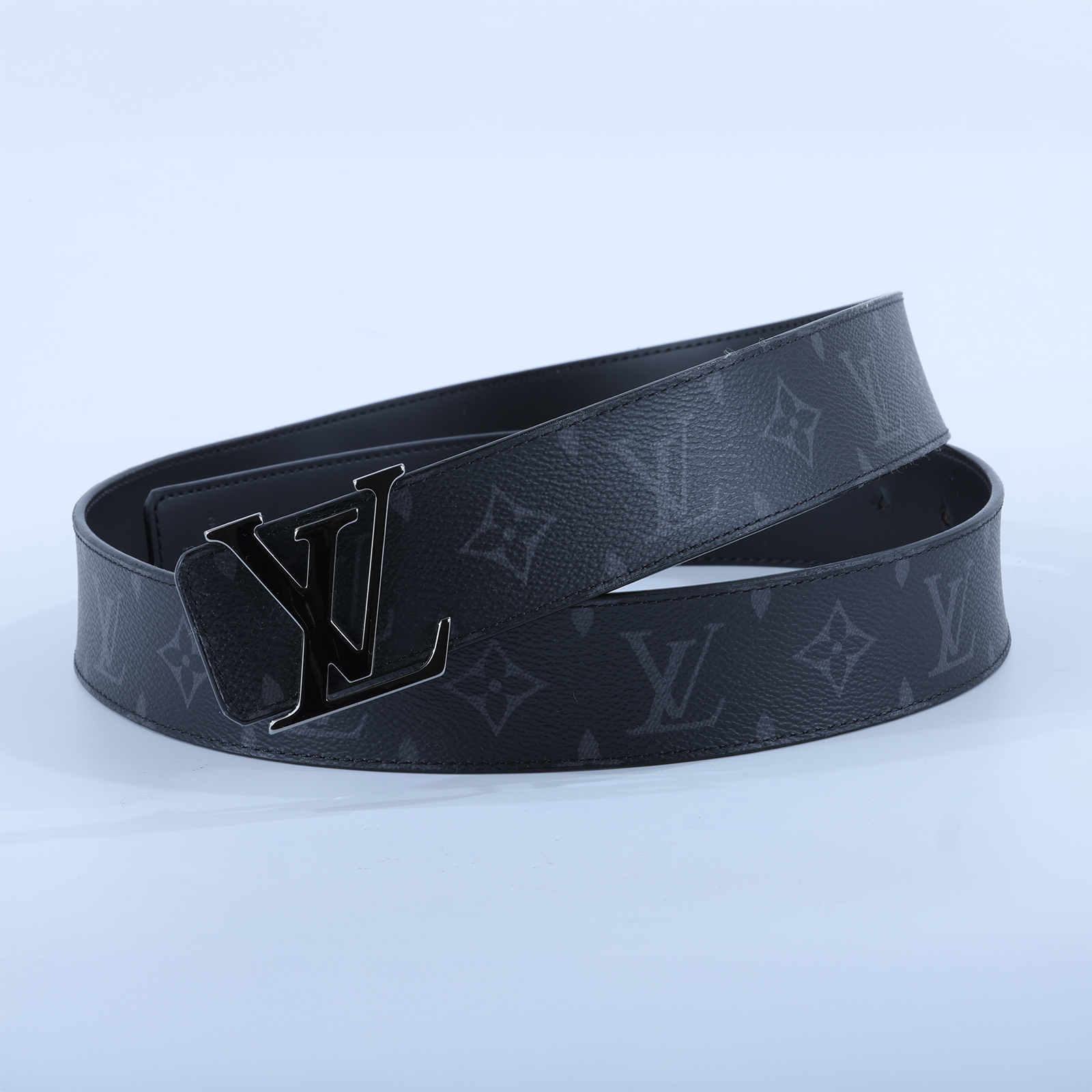 路易威登 LOUIS VUITTON LV Initiales 40毫米 雙面皮帶 M9043Q 黑原花腰帶 44MM #110公分 原廠盒子/防塵袋