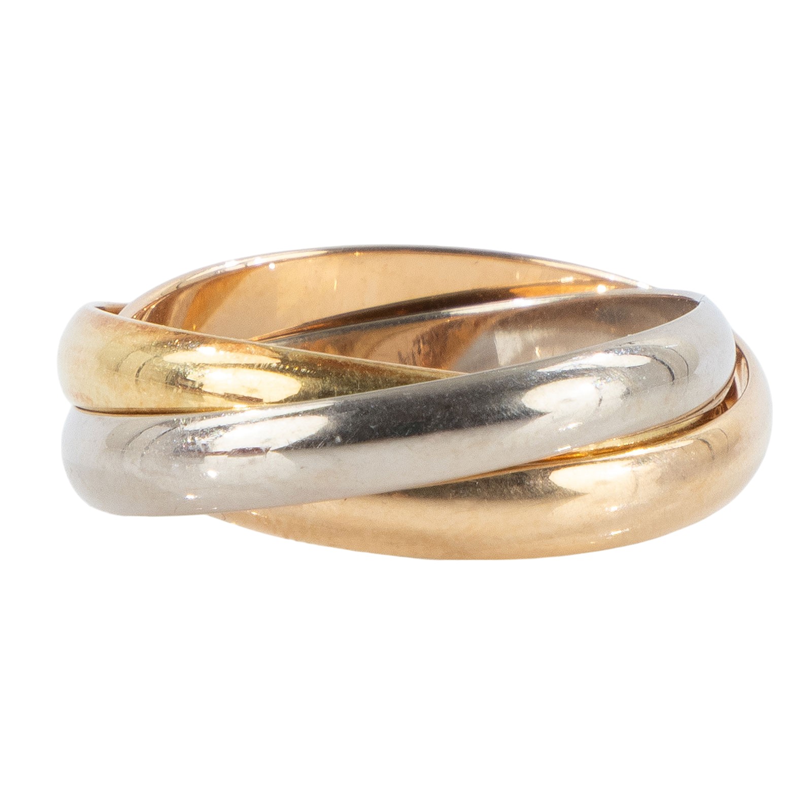 卡地亞 CARTIER Trinity 戒指  TRINITY 三環戒細版 #50 原廠盒子/保書