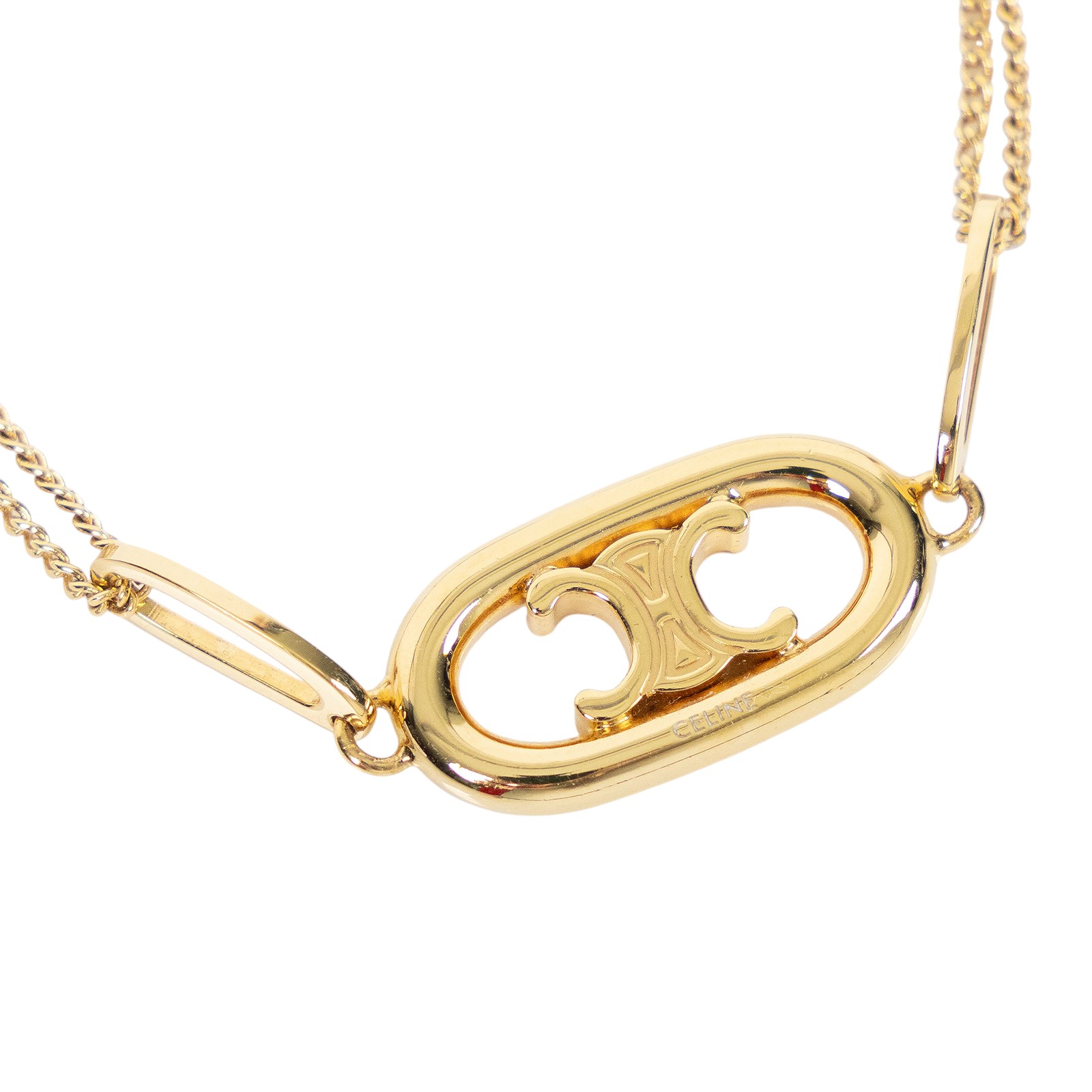 思琳 CELINE Triomphe 金色飾面 黃銅 手鍊 46S906BRA 金色凱旋門手鍊 原廠盒子/防塵袋