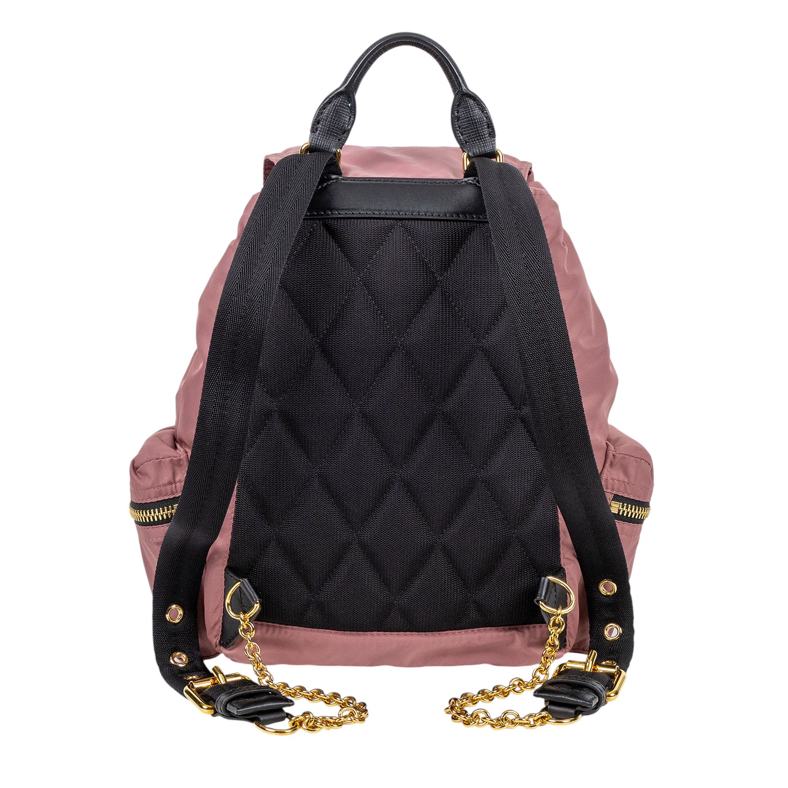 博柏利 BURBERRY The Rucksack 軍用背包  藕粉尼龍後背包 防塵袋