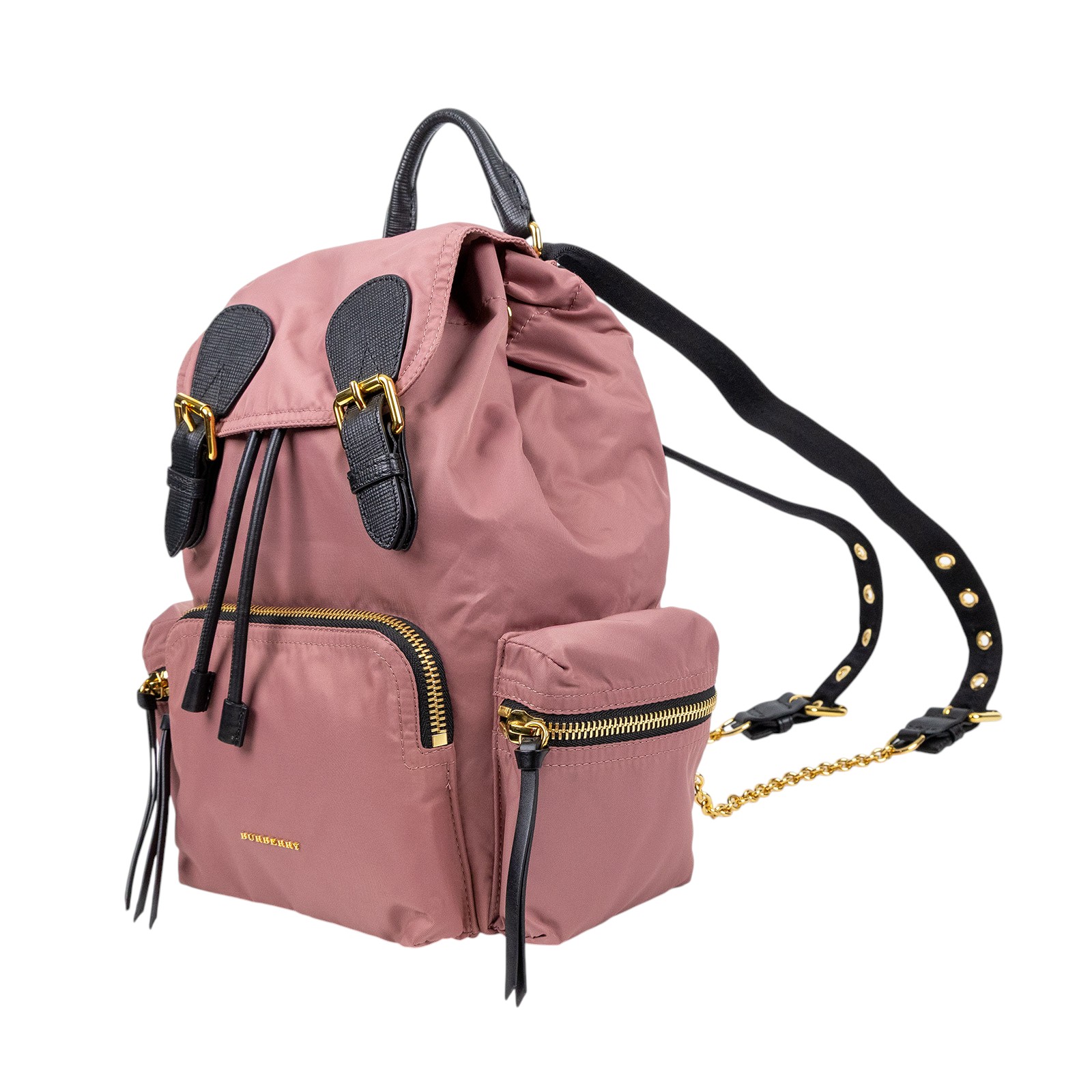 博柏利 BURBERRY The Rucksack 軍用背包  藕粉尼龍後背包 防塵袋
