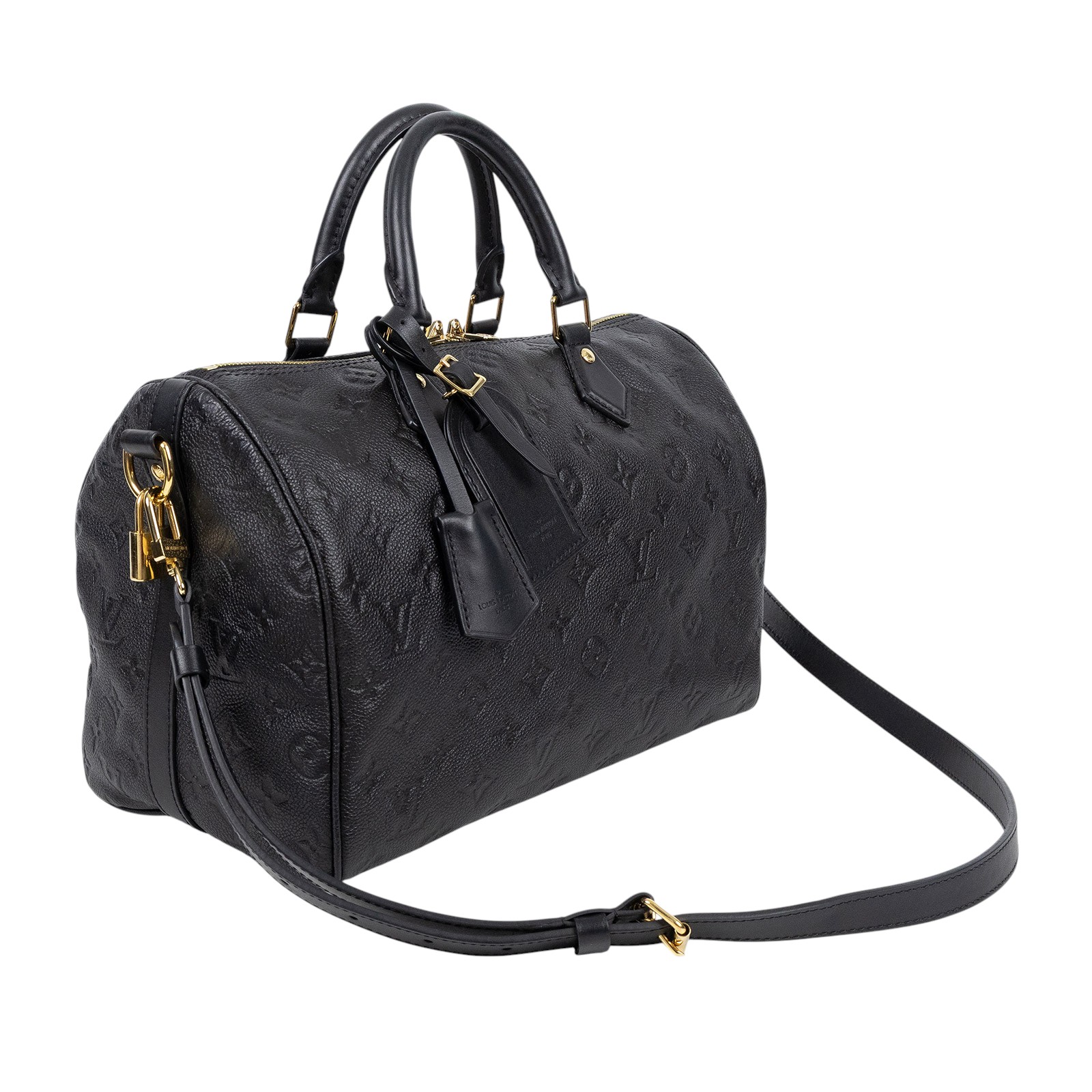 路易威登 LOUIS VUITTON Speedy Soft 30 手提波士頓包 黑色 M47186 晶片款  原廠盒子/防塵袋/鎖組/購買證明正本/背帶