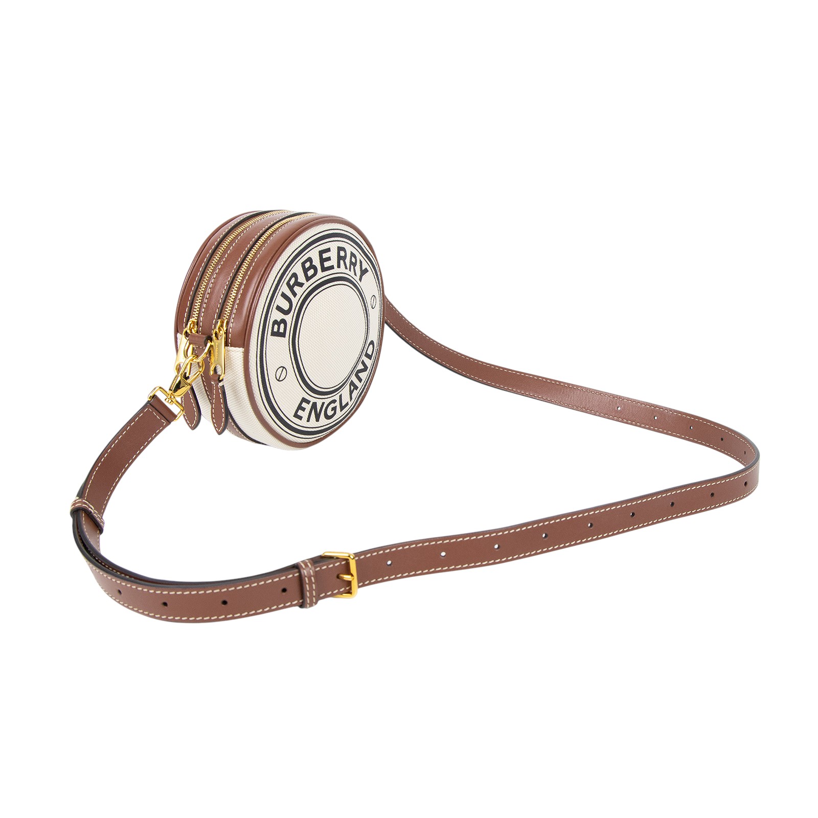 博柏利 BURBERRY Louise 圓形斜背包 80276021 LOUISE帆布圓餅包 防塵袋