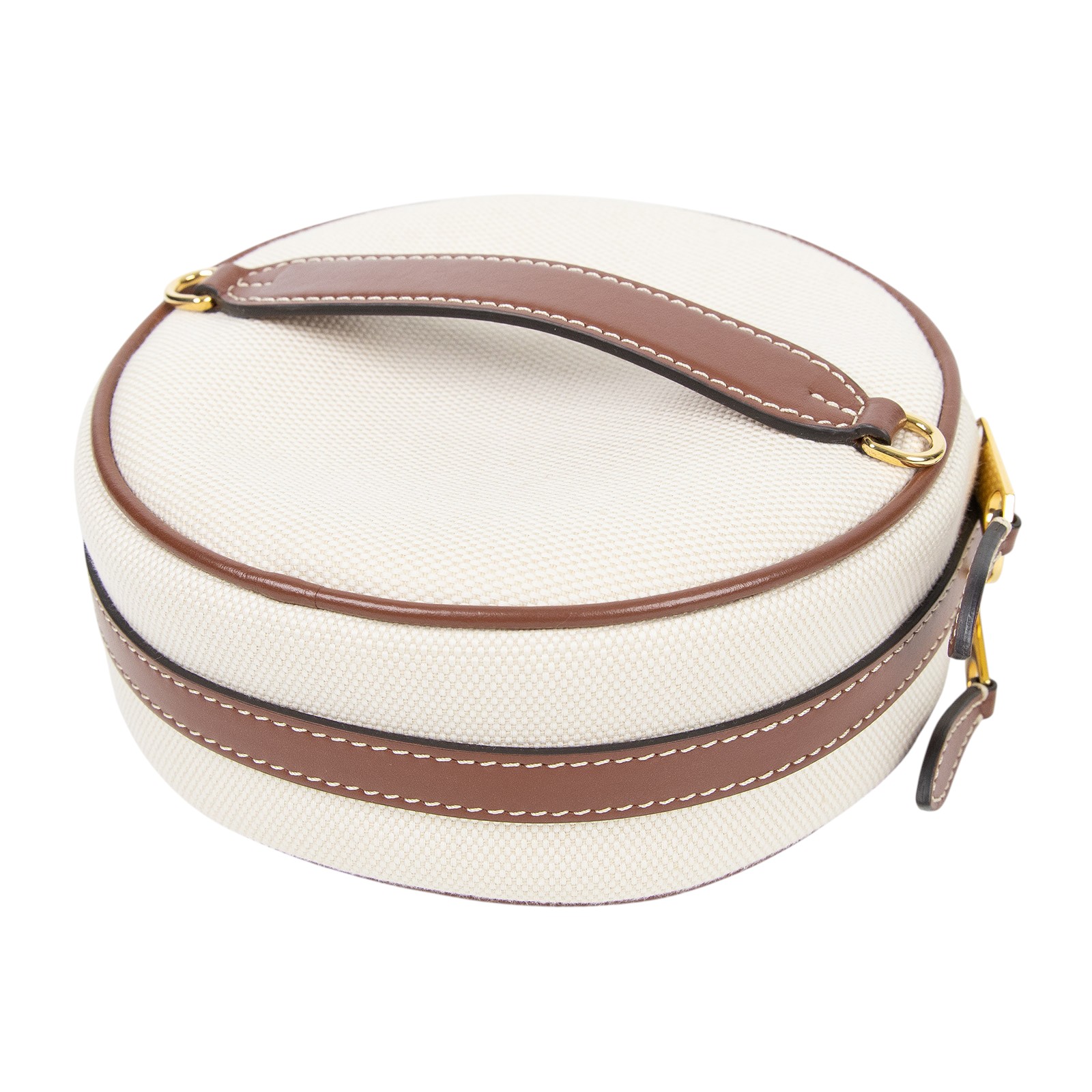 博柏利 BURBERRY Louise 圓形斜背包 80276021 LOUISE帆布圓餅包 防塵袋