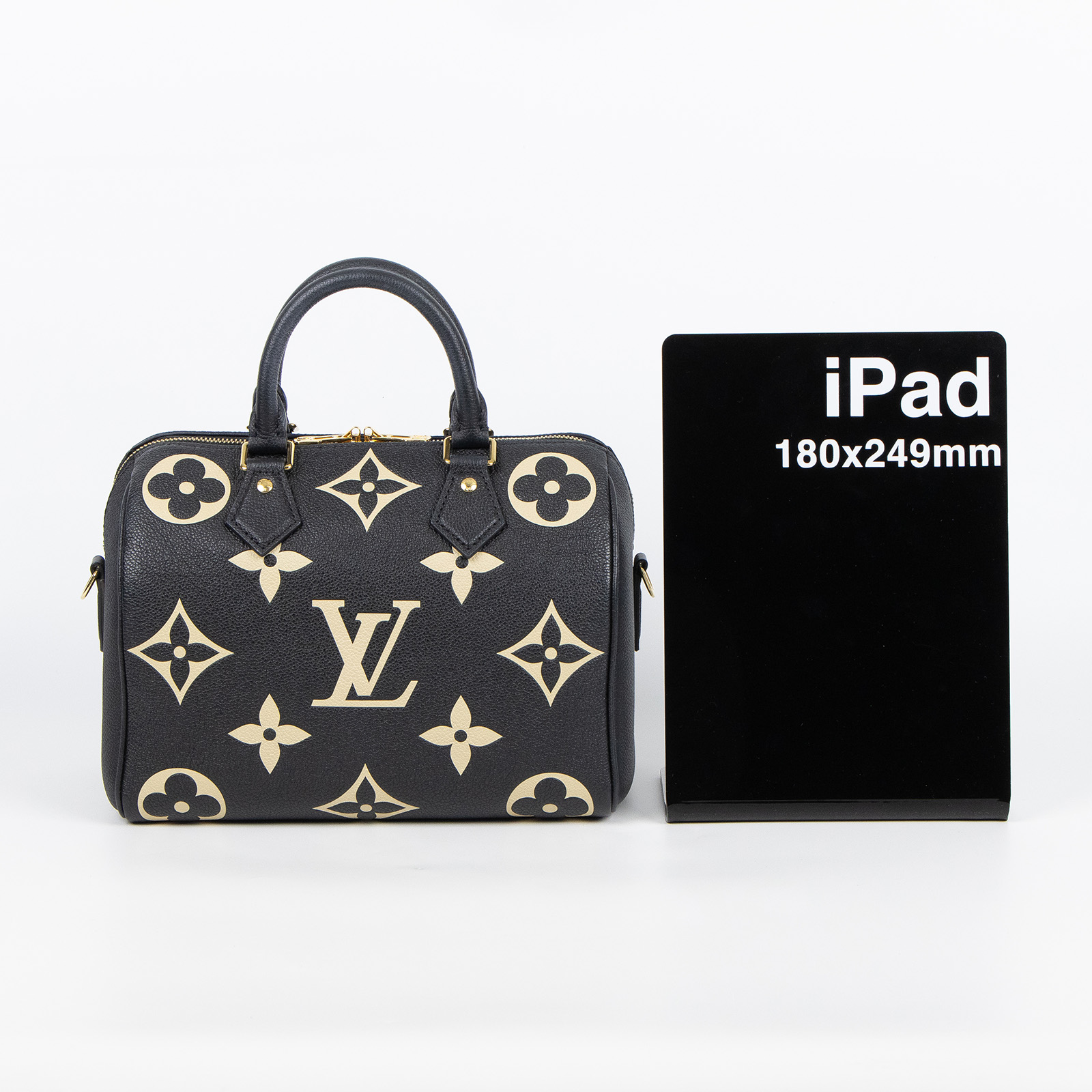 路易威登 LOUIS VUITTON Speedy Bandoulière  25 雙色 手提 斜背 波士頓包 M58947 晶片款  原廠盒子/防塵袋/購買證明正本/背帶