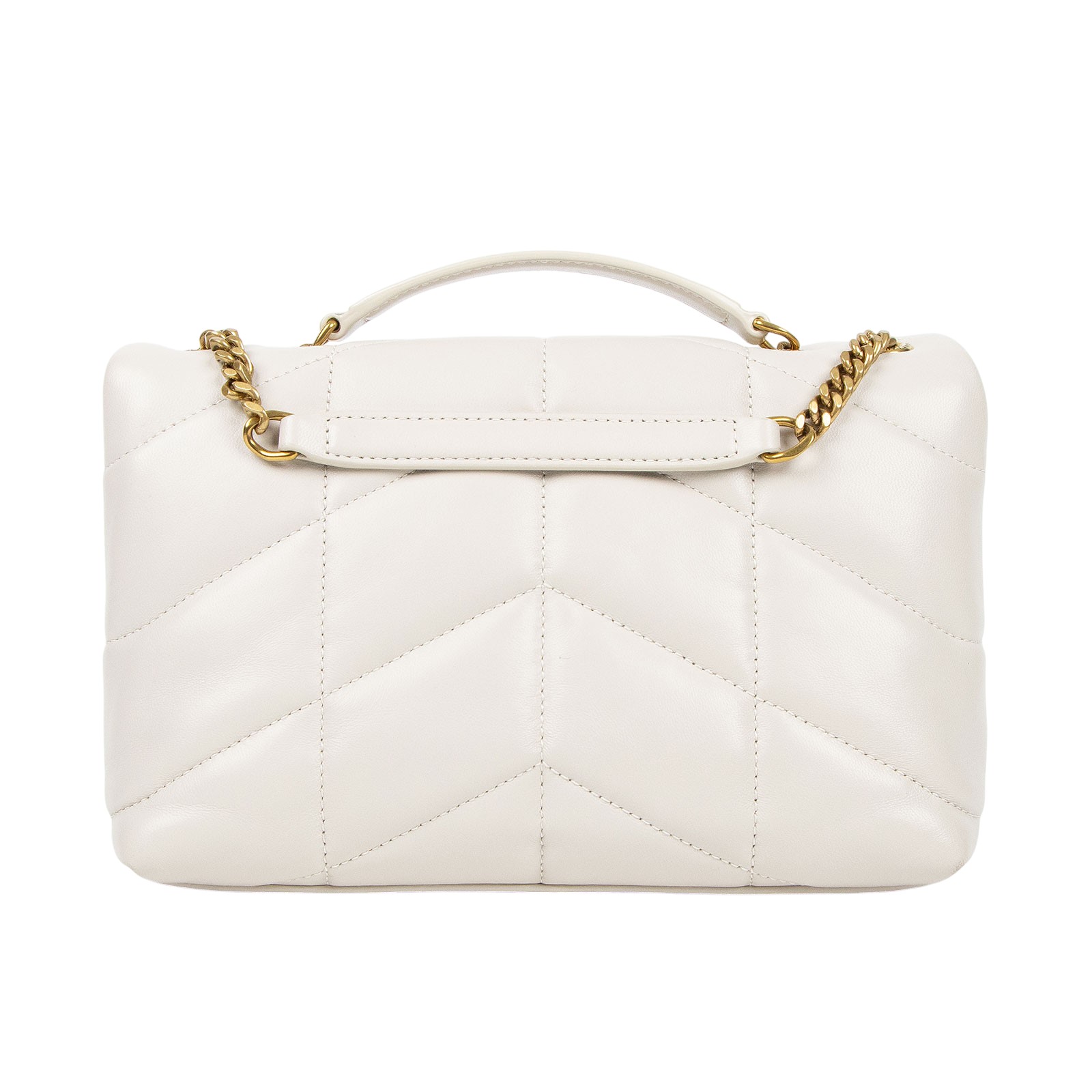 聖羅蘭 YSL SAINT LAURENT Puffer 絎縫 亮面粒面皮革 TOY 手袋 肩背包 金色五金 759337AAC9A  原廠盒子/防塵袋/購買證明正本