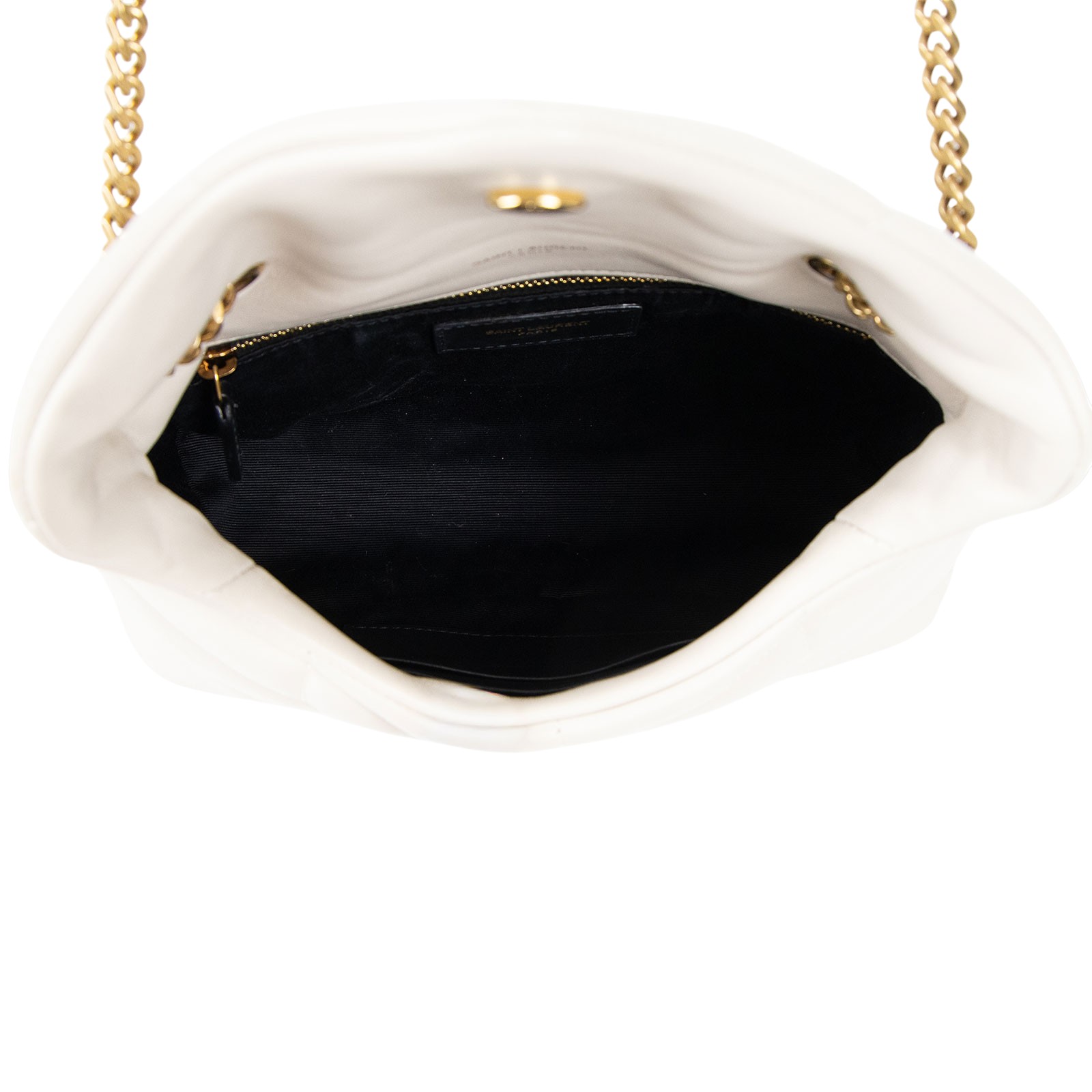 聖羅蘭 YSL SAINT LAURENT Puffer 絎縫 亮面粒面皮革 TOY 手袋 肩背包 金色五金 759337AAC9A  原廠盒子/防塵袋/購買證明正本