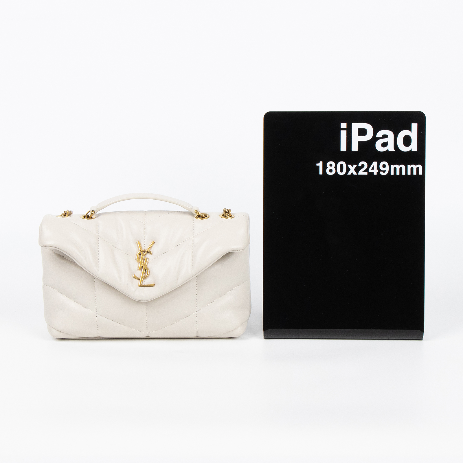 聖羅蘭 YSL SAINT LAURENT Puffer 絎縫 亮面粒面皮革 TOY 手袋 肩背包 金色五金 759337AAC9A  原廠盒子/防塵袋/購買證明正本