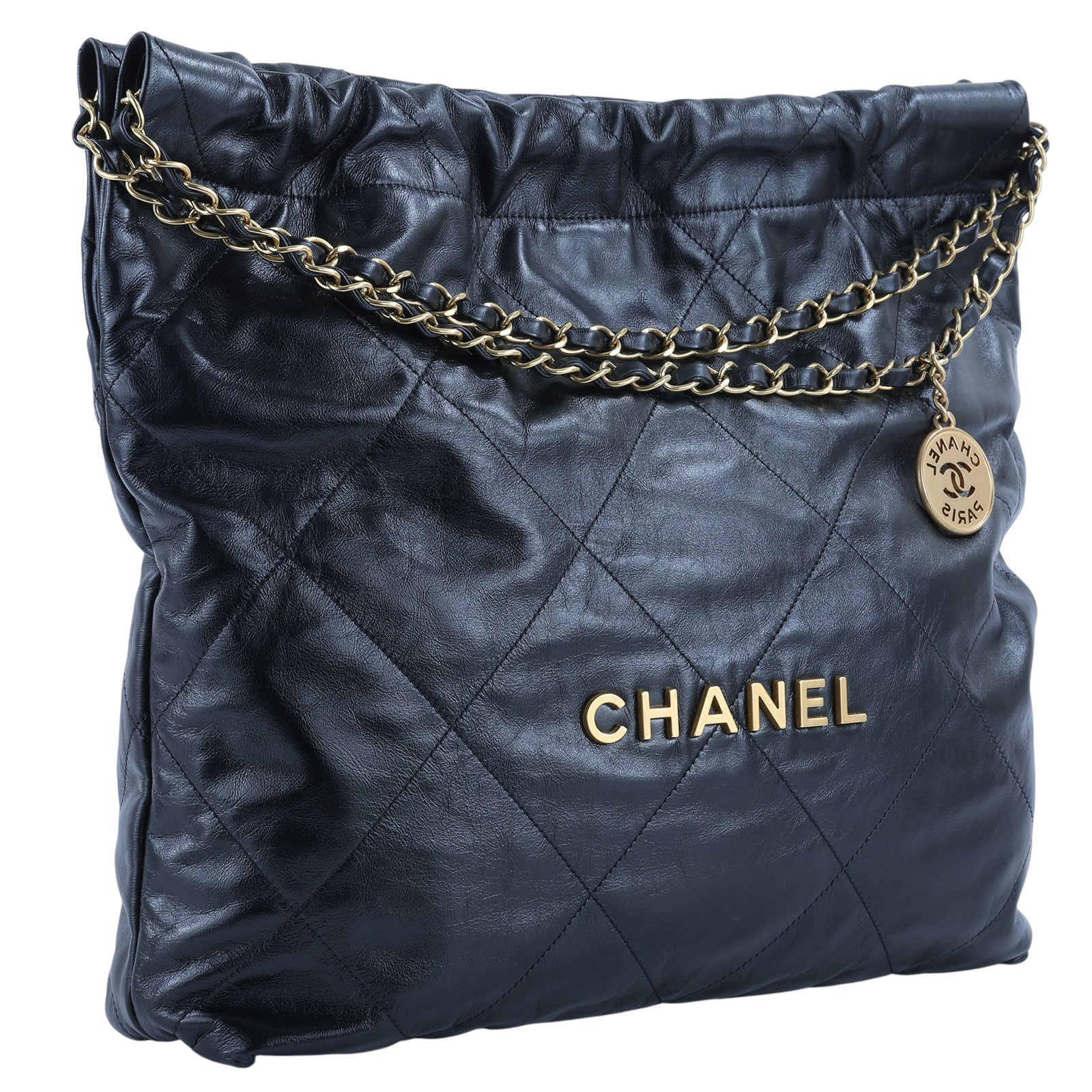 香奈兒 CHANEL 22 中型 束口包 AS3261 晶片款 黑金22 BAG 中號 防塵袋/內袋