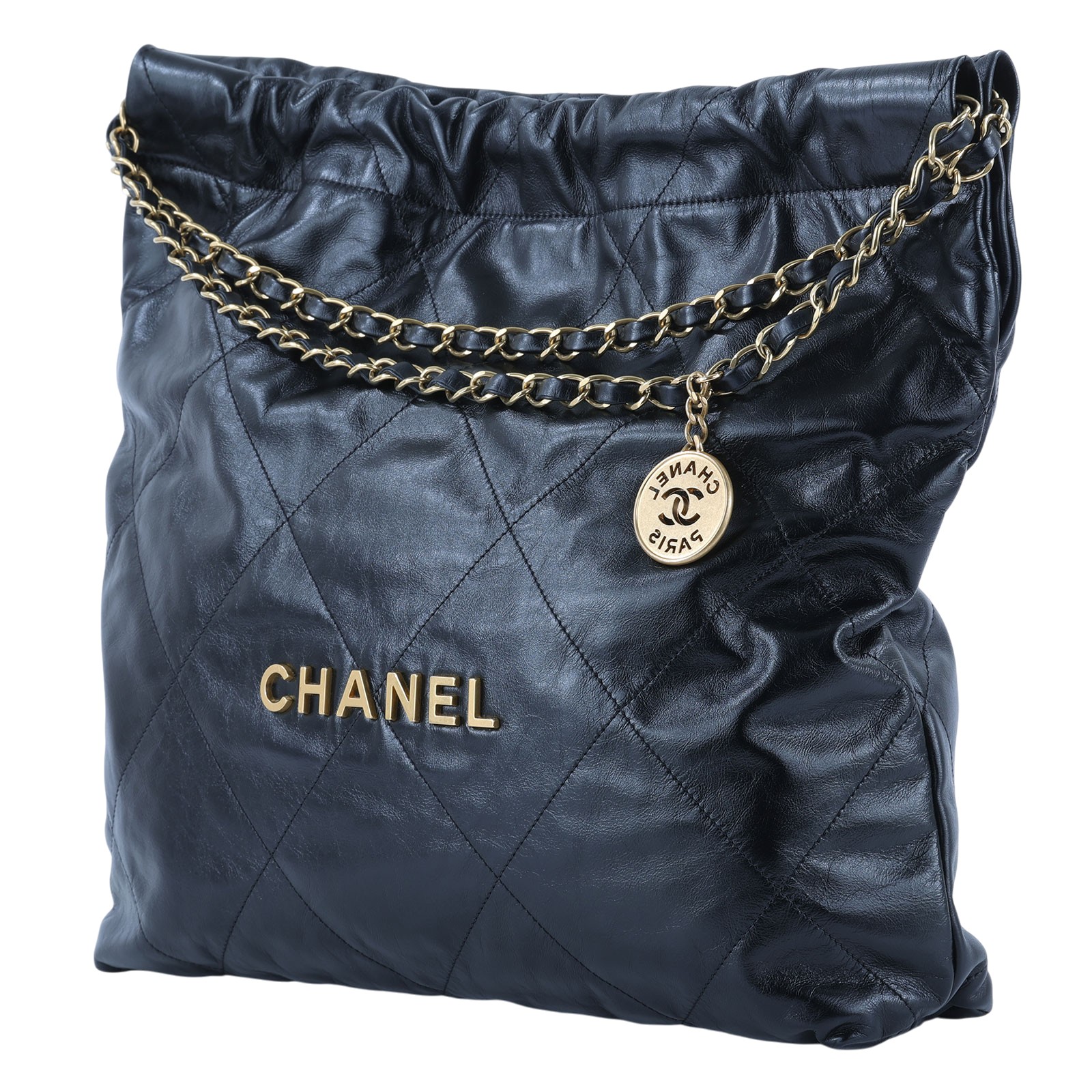 香奈兒 CHANEL 22 中型 束口包 AS3261 晶片款 黑金22 BAG 中號 防塵袋/內袋